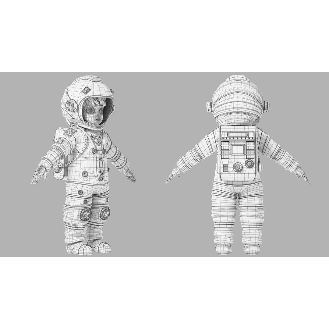 Cartoon Astronaut 3D Model – Rigged Character for Animation, FBX - View 32