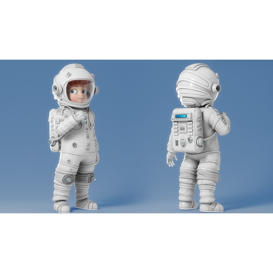 Cartoon Astronaut 3D Model – Rigged Character for Animation, FBX - View 5