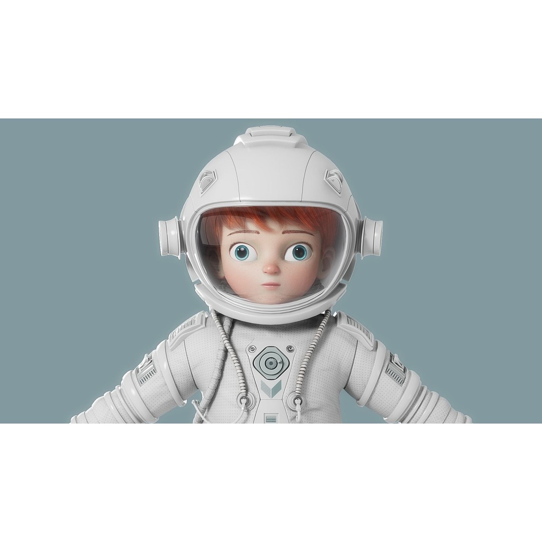 Cartoon Astronaut 3D Model – Rigged Character for Animation, FBX - View 6