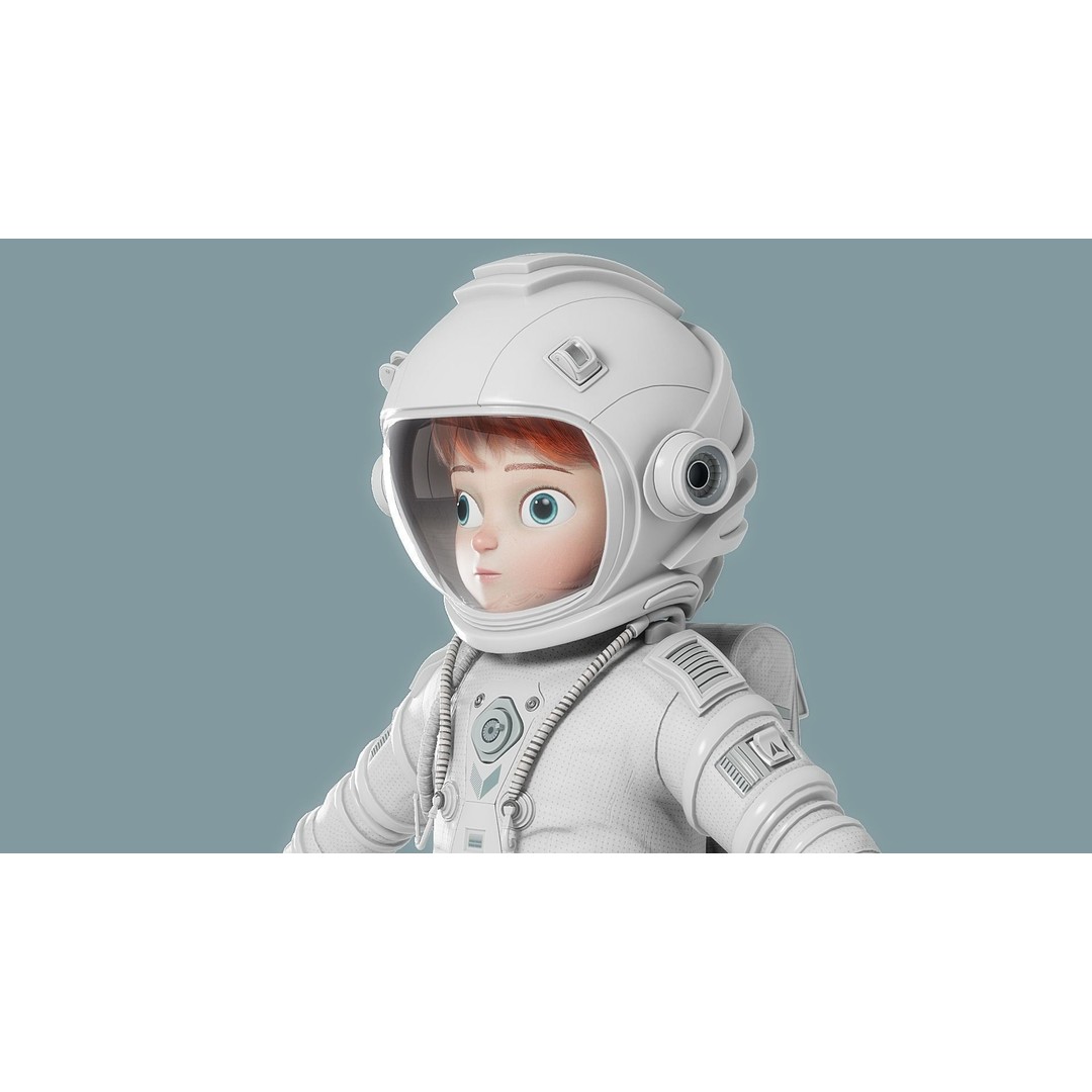 Cartoon Astronaut 3D Model – Rigged Character for Animation, FBX - View 7