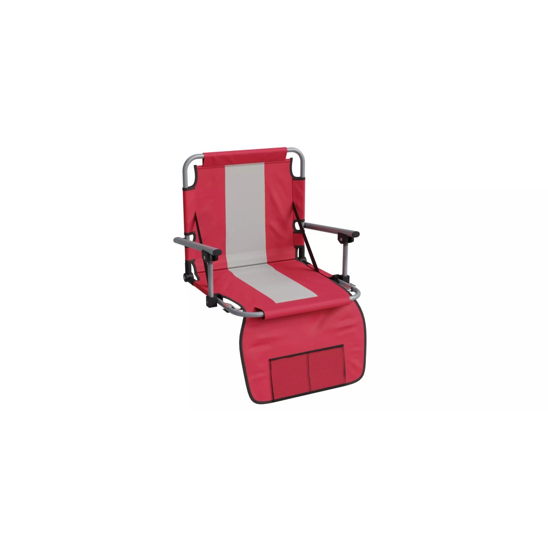 Red Fabric Foldable Seat 3D Model – Low Poly Chair for Archviz, FBX - View 2