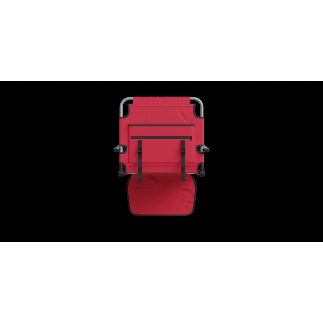 Red Fabric Foldable Seat 3D Model – Low Poly Chair for Archviz, FBX - View 8