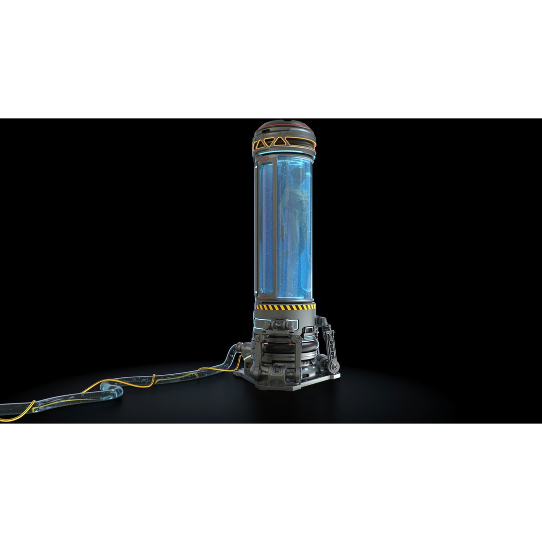 Cryo Capsules 3D Model – Sci-Fi Laboratory Asset, OBJ