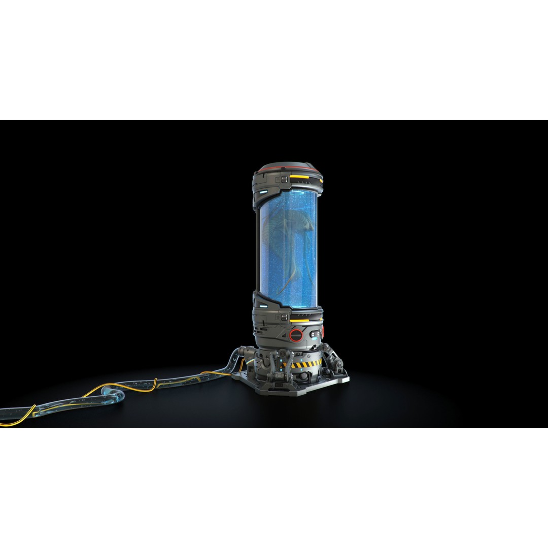 Cryo Capsules 3D Model – Sci-Fi Laboratory Asset, OBJ - View 6