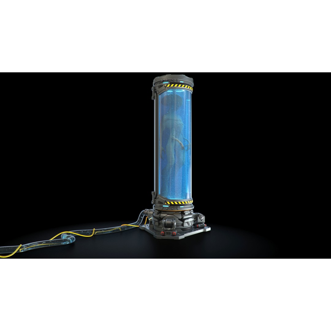 Cryo Capsules 3D Model – Sci-Fi Laboratory Asset, OBJ - View 7