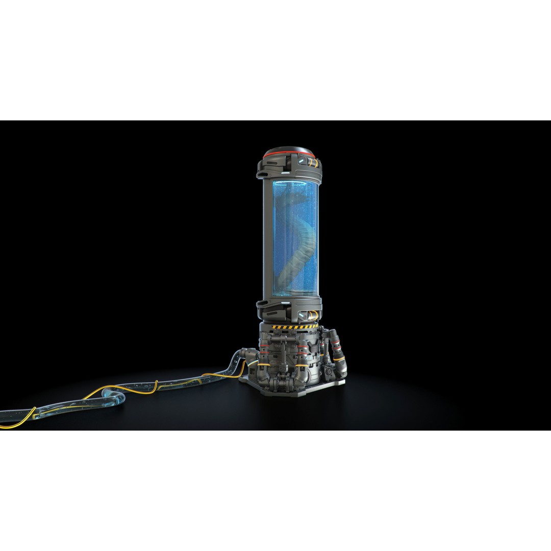 Cryo Capsules 3D Model – Sci-Fi Laboratory Asset, OBJ - View 8