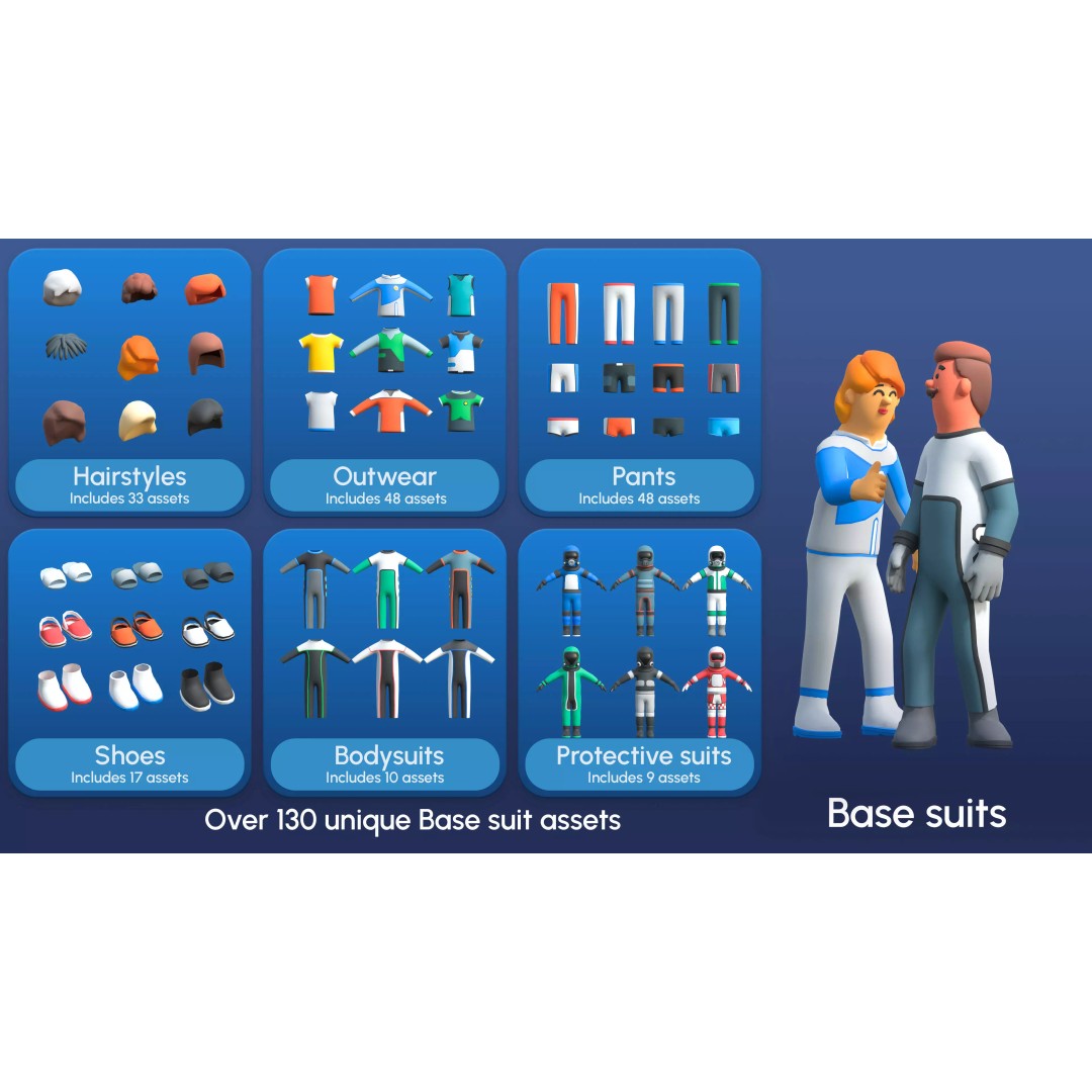 Astronaut Characters 3D Model – Low-Poly Game Asset, Rigged & Animated - View 10