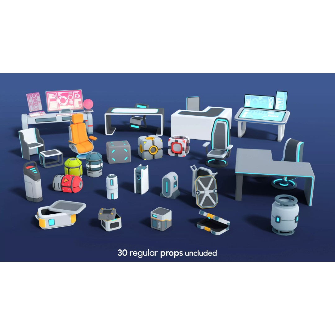 Astronaut Characters 3D Model – Low-Poly Game Asset, Rigged & Animated - View 14