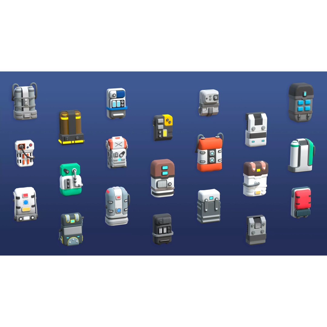 Astronaut Characters 3D Model – Low-Poly Game Asset, Rigged & Animated - View 22