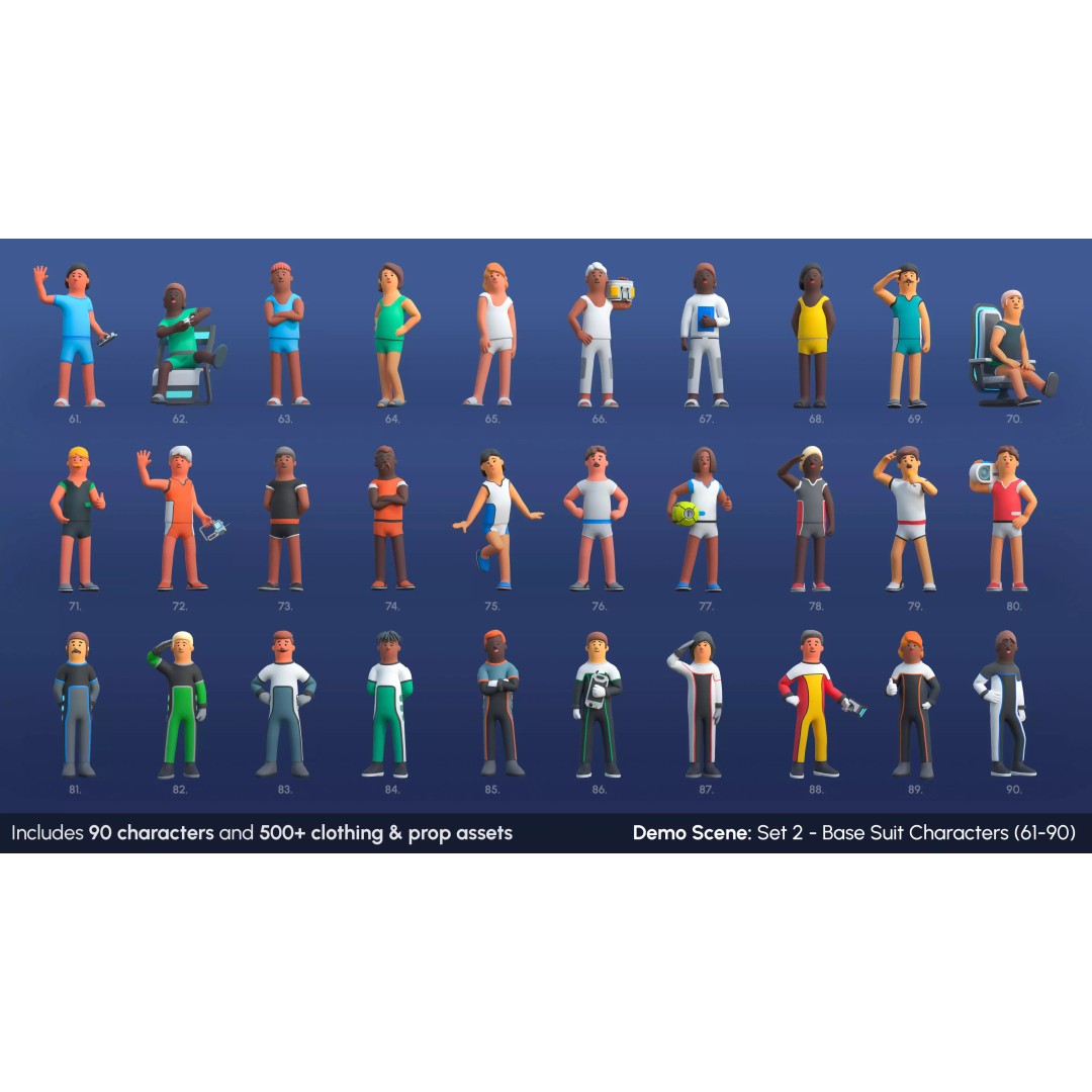 Astronaut Characters 3D Model – Low-Poly Game Asset, Rigged & Animated - View 6