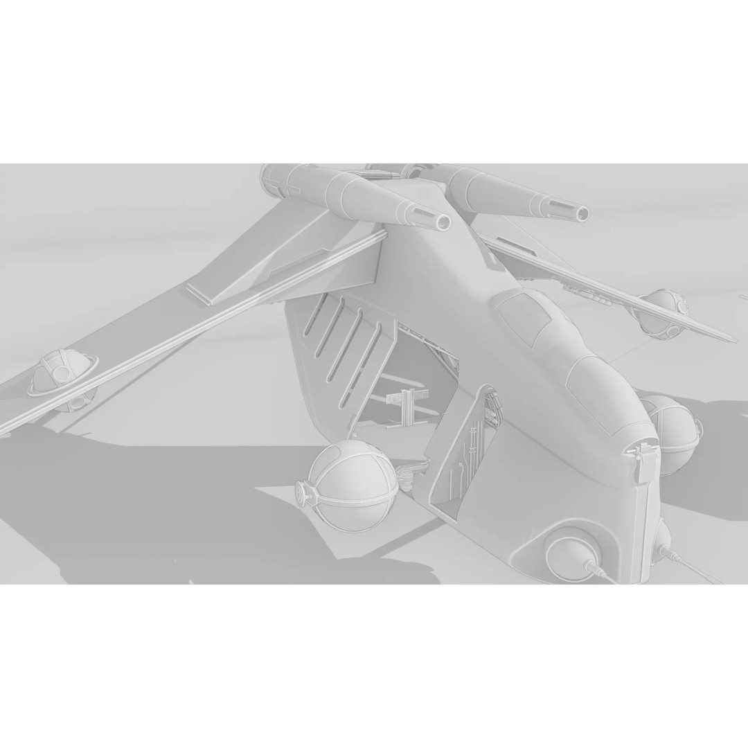 LAAT 3D Model – Low Poly Game Ready Sci-Fi Transport, FBX