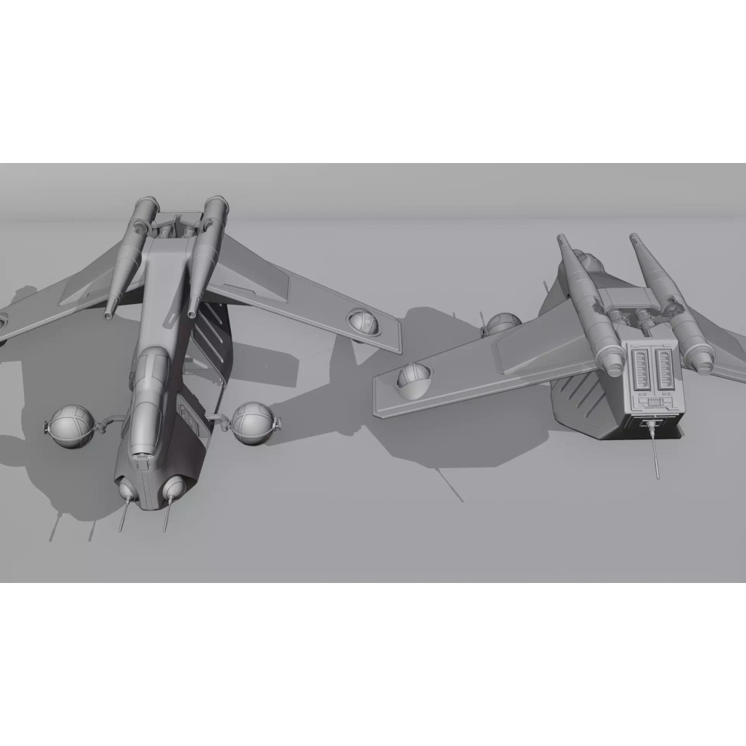 LAAT 3D Model – Low Poly Game Ready Sci-Fi Transport, FBX - View 10