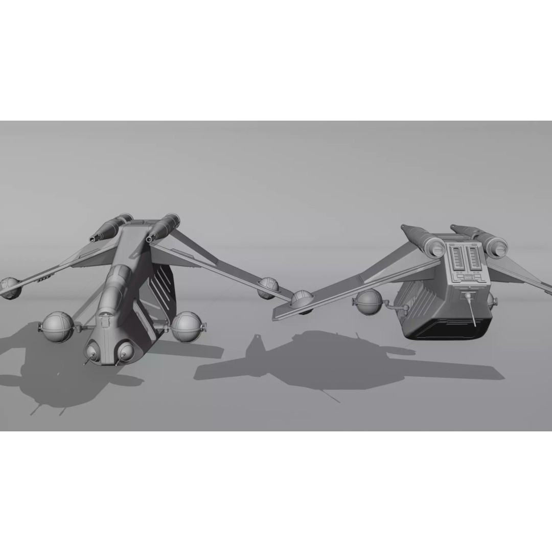 LAAT 3D Model – Low Poly Game Ready Sci-Fi Transport, FBX - View 11