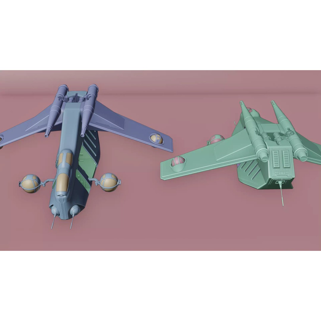 LAAT 3D Model – Low Poly Game Ready Sci-Fi Transport, FBX - View 15