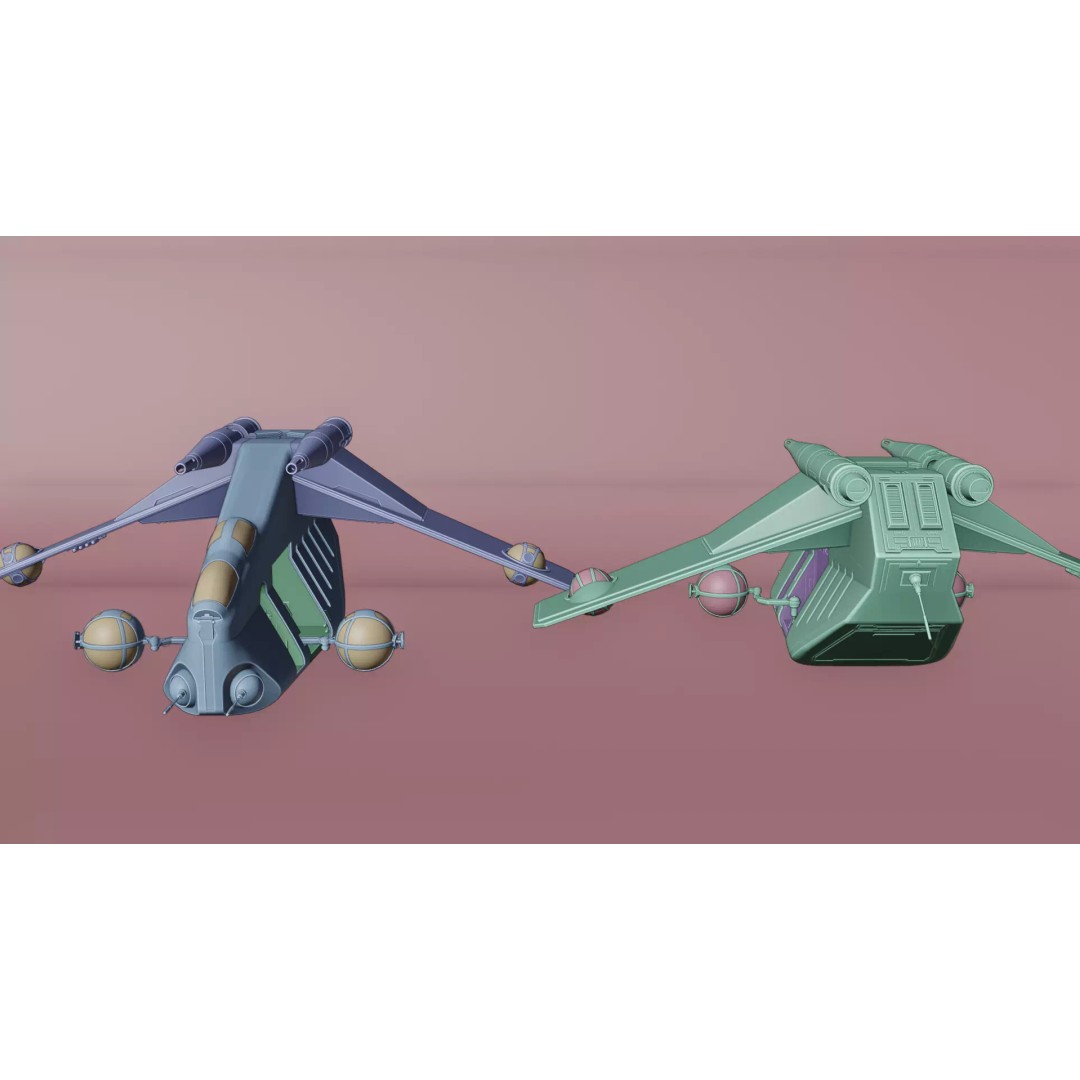 LAAT 3D Model – Low Poly Game Ready Sci-Fi Transport, FBX - View 16