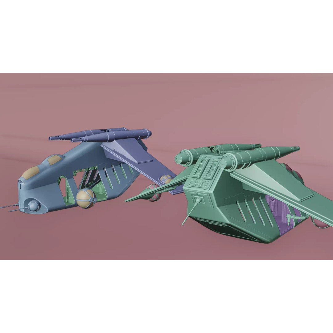 LAAT 3D Model – Low Poly Game Ready Sci-Fi Transport, FBX - View 17
