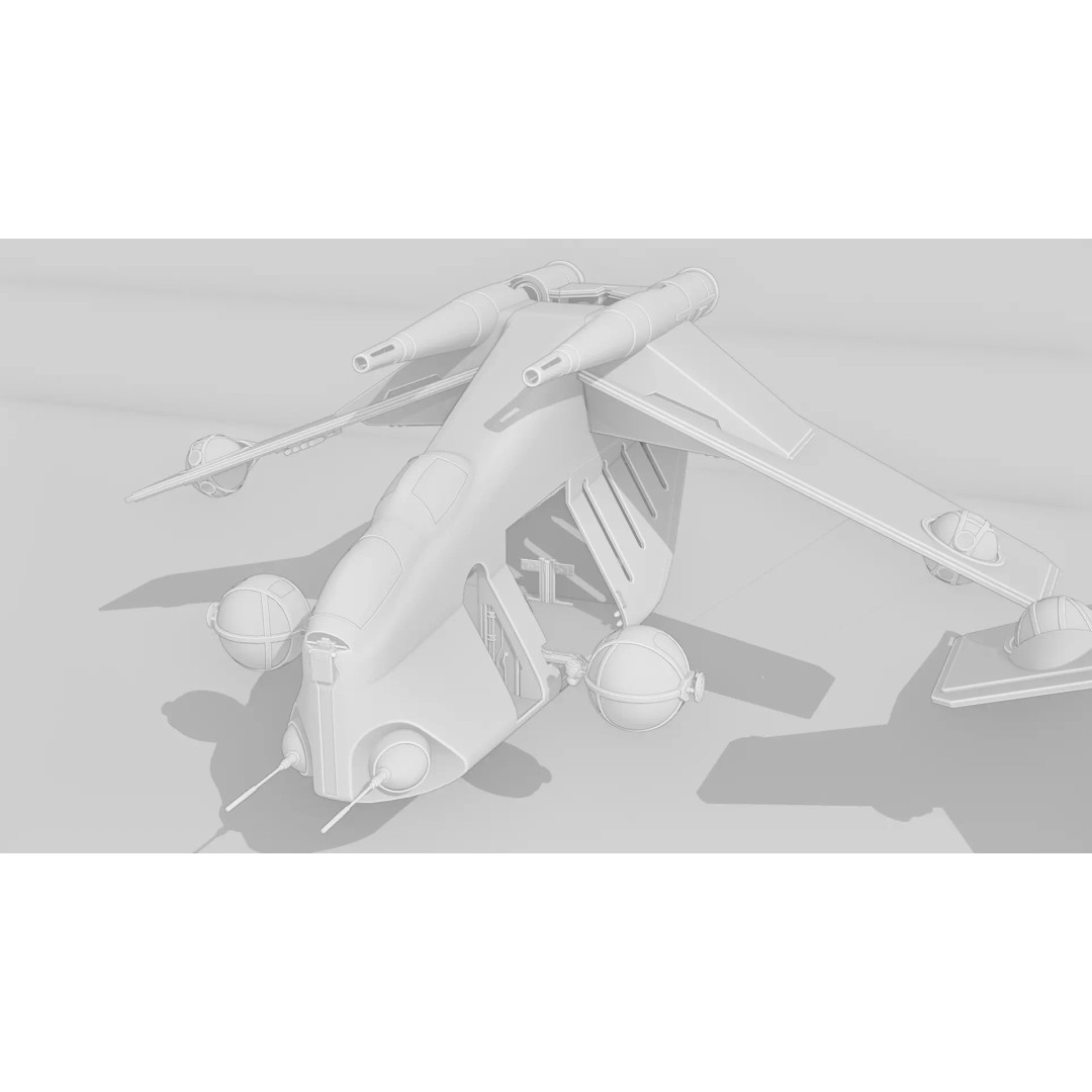 LAAT 3D Model – Low Poly Game Ready Sci-Fi Transport, FBX - View 19