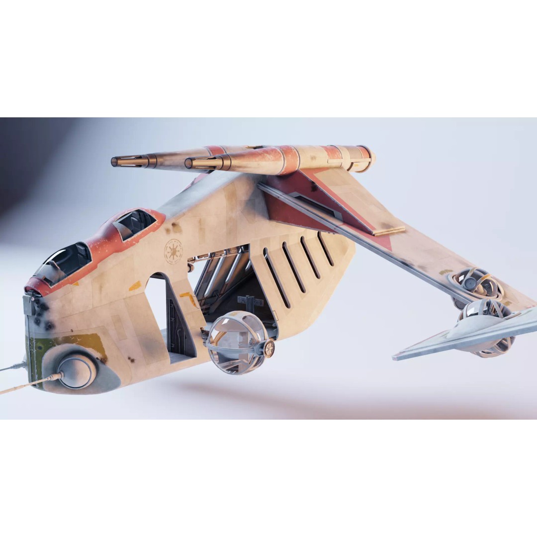 LAAT 3D Model – Low Poly Game Ready Sci-Fi Transport, FBX - View 2