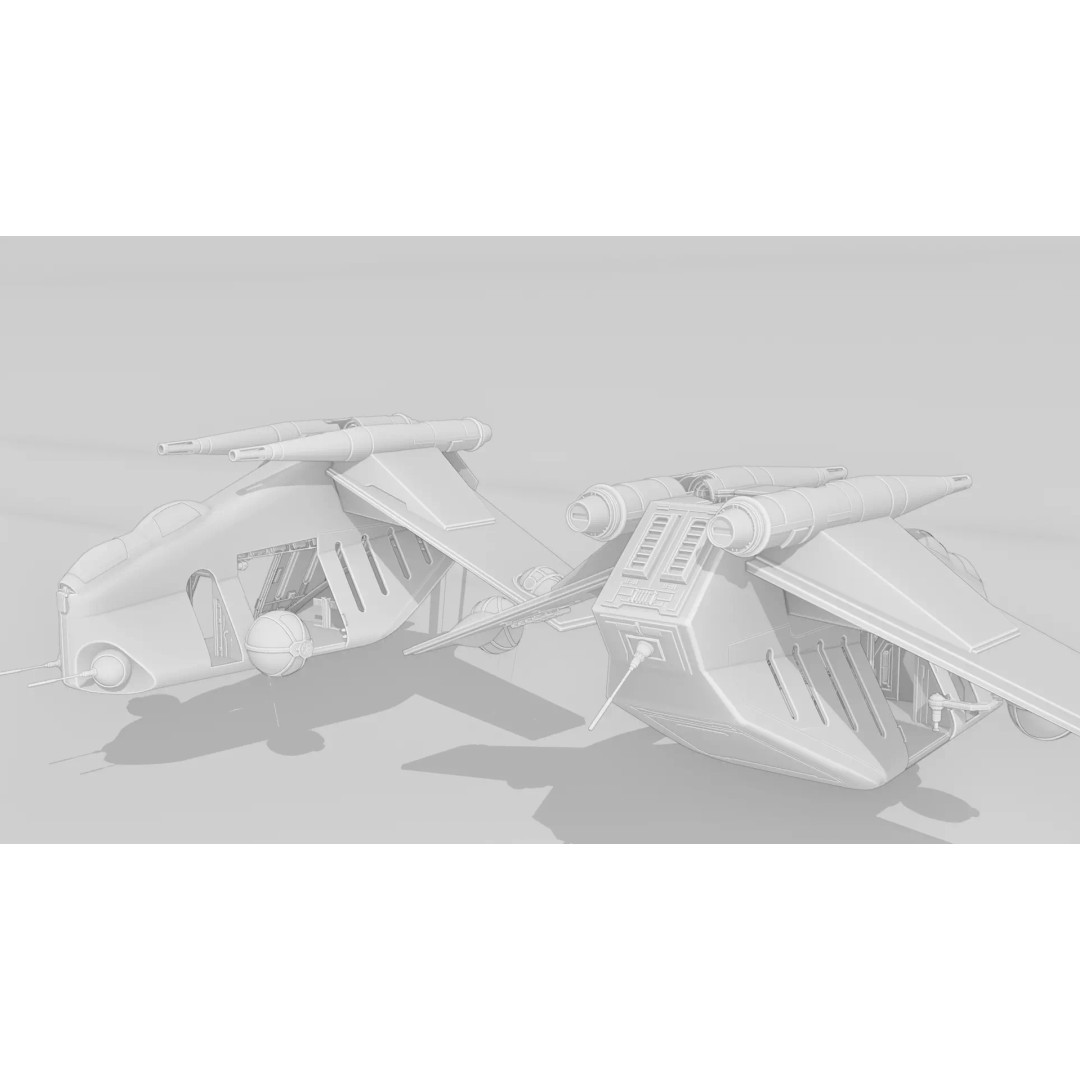 LAAT 3D Model – Low Poly Game Ready Sci-Fi Transport, FBX - View 22