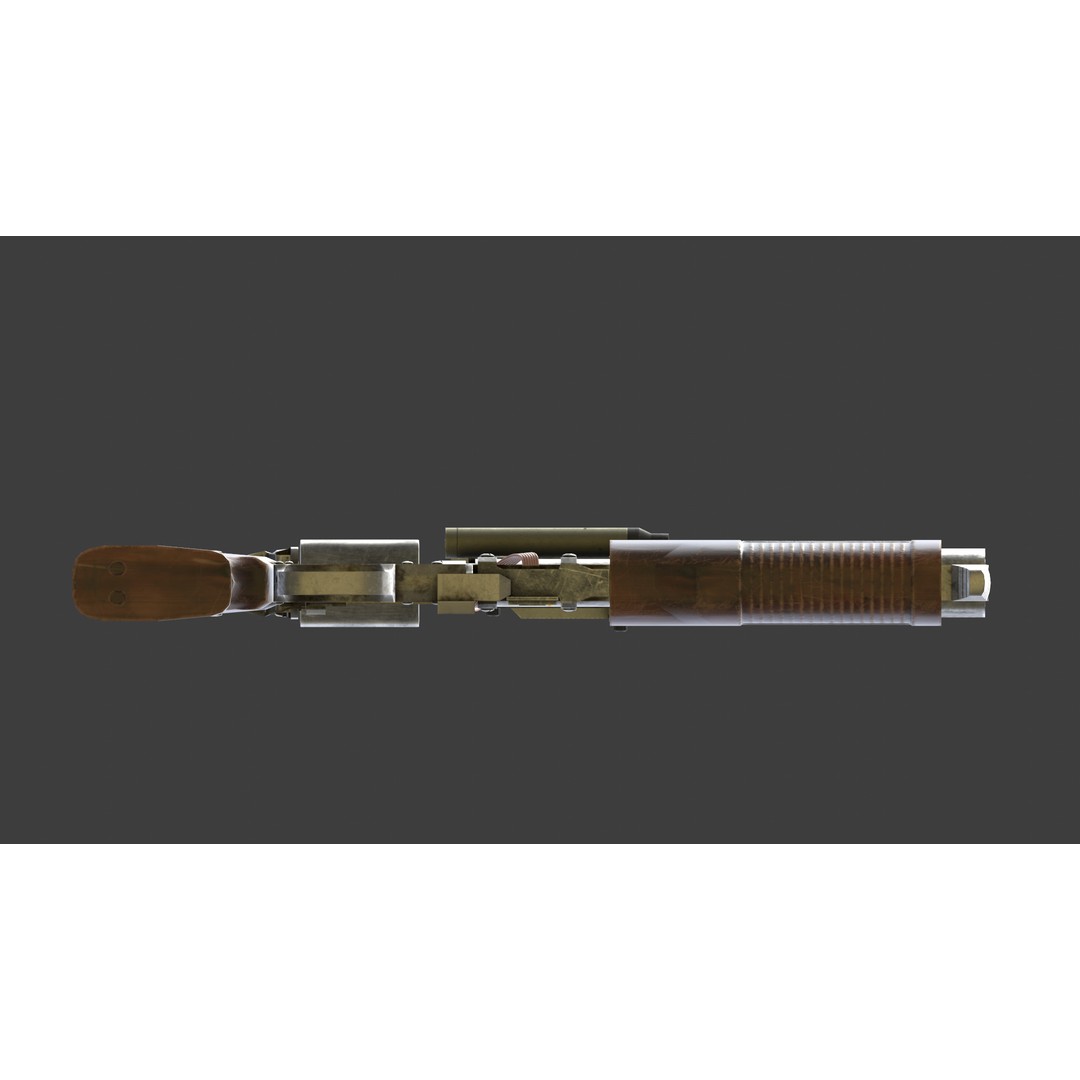 Sci-Fi Revolver Pistol 3D Model – Low Poly Game Ready Asset, FBX - View 14