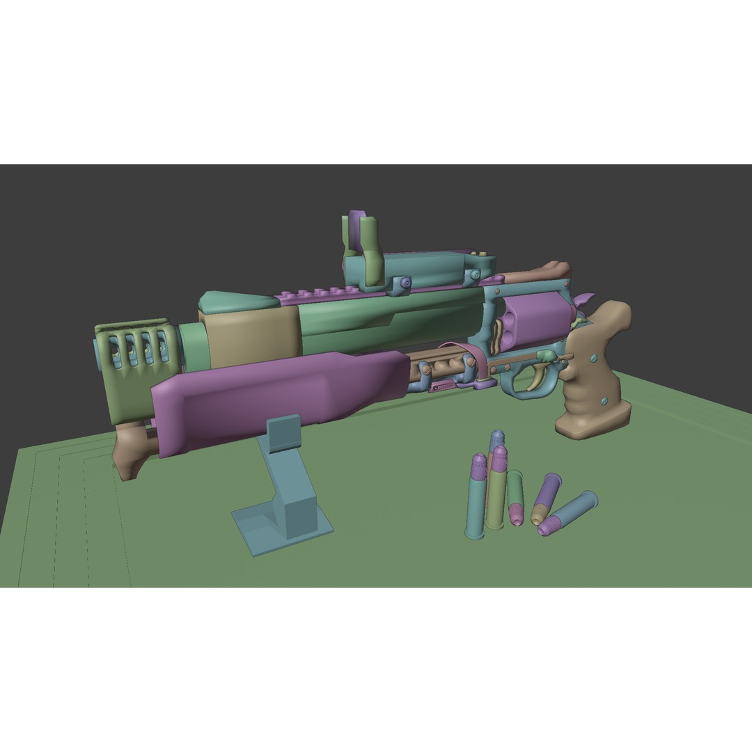 Sci-Fi Revolver Pistol 3D Model – Low Poly Game Ready Asset, FBX - View 18
