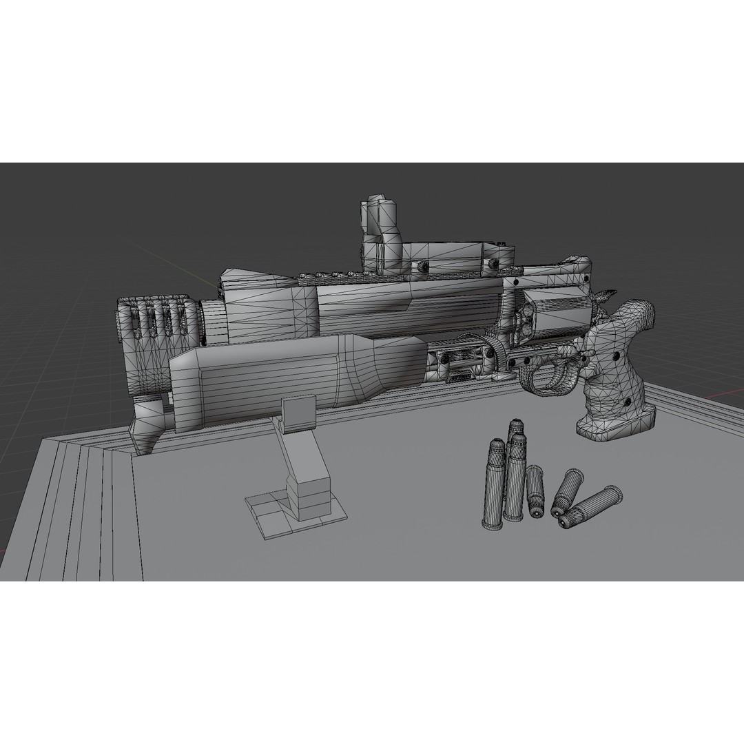 Sci-Fi Revolver Pistol 3D Model – Low Poly Game Ready Asset, FBX - View 22