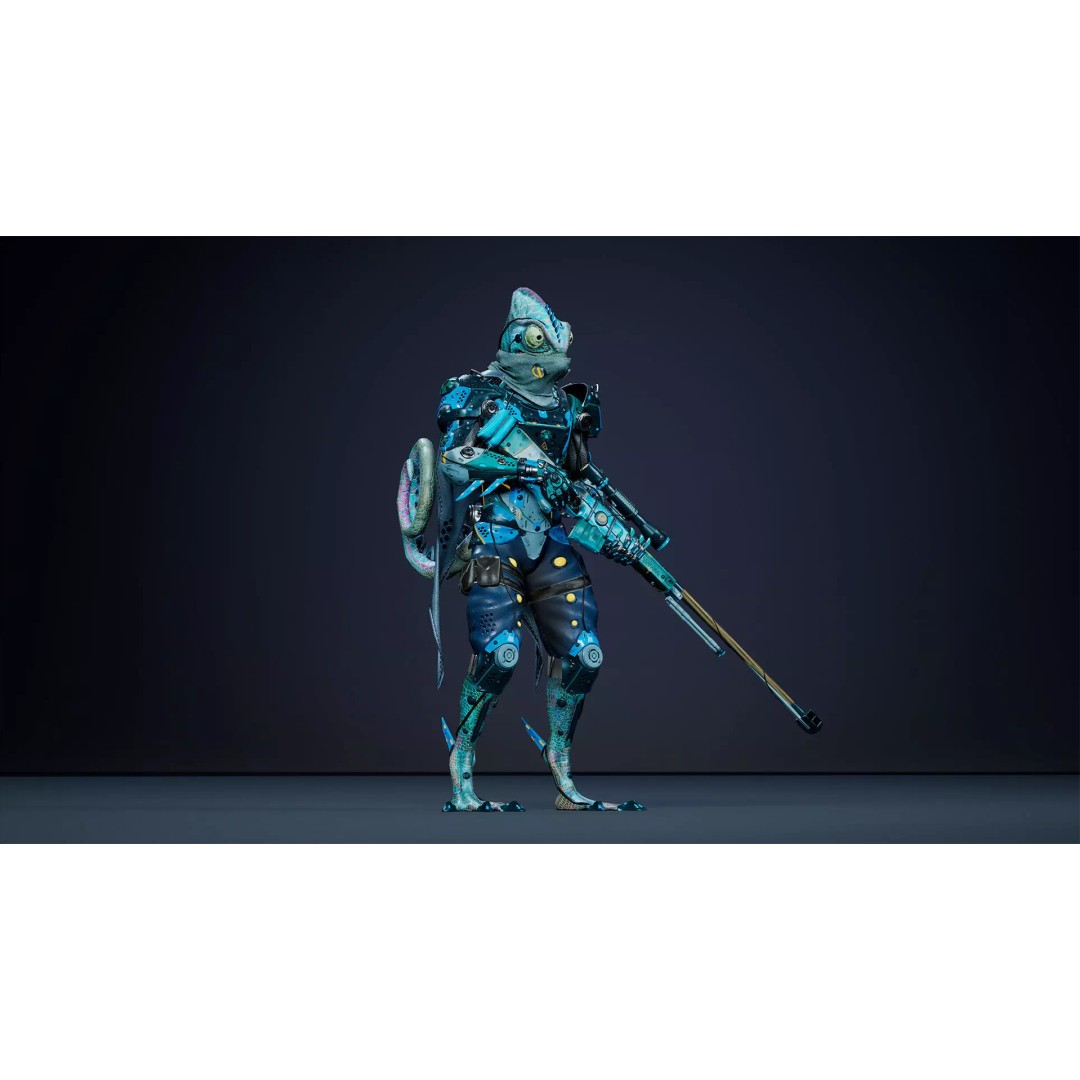 Alien Chameleon 3D Model – Low-Poly Animated Character, FBX, UE4/UE5 - View 15