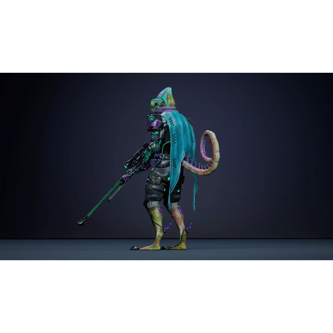 Alien Chameleon 3D Model – Low-Poly Animated Character, FBX, UE4/UE5 - View 18