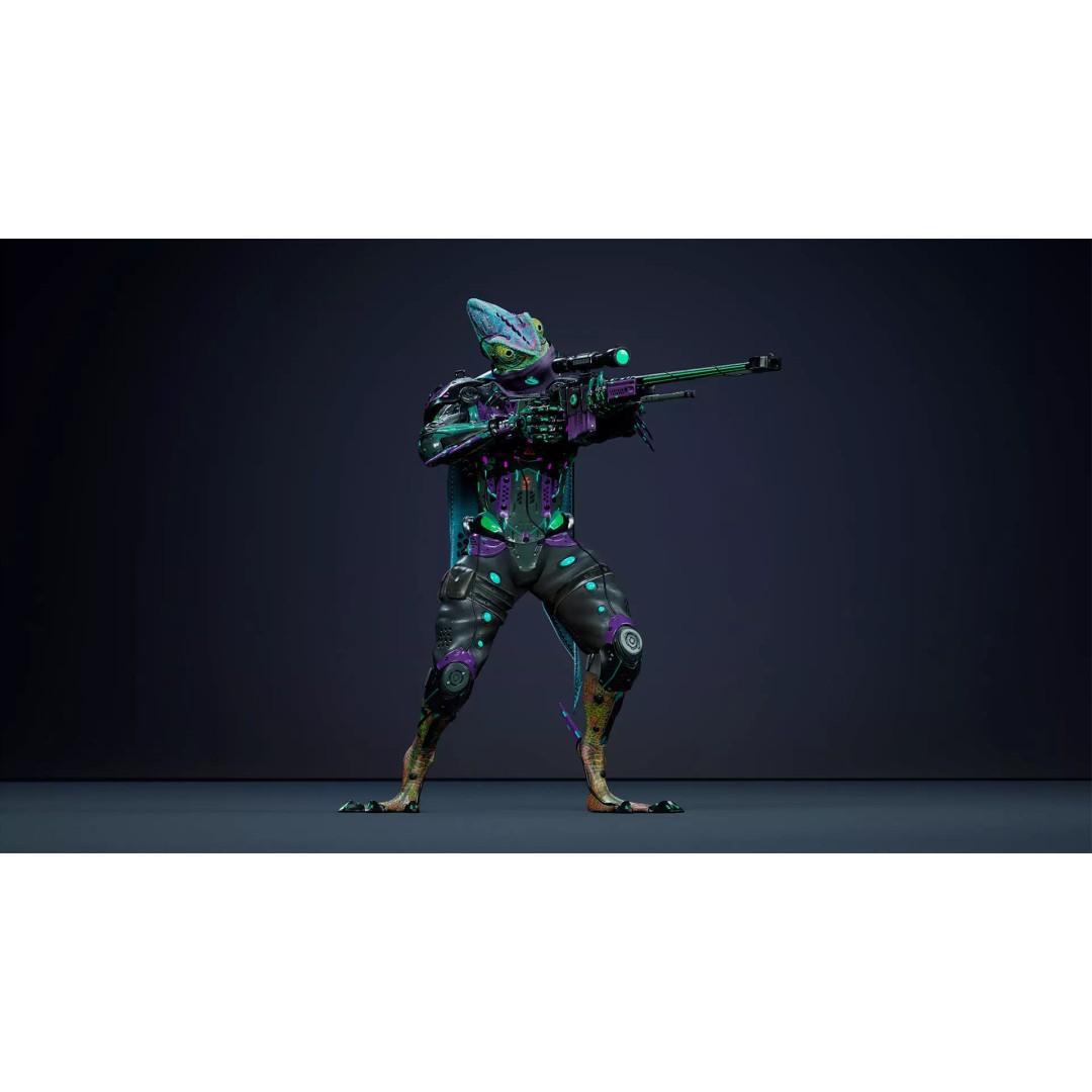Alien Chameleon 3D Model – Low-Poly Animated Character, FBX, UE4/UE5 - View 19