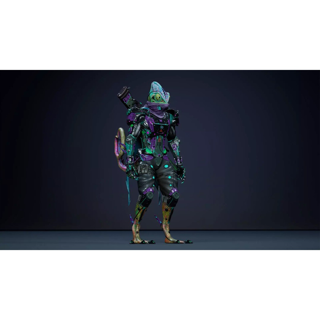 Alien Chameleon 3D Model – Low-Poly Animated Character, FBX, UE4/UE5 - View 20