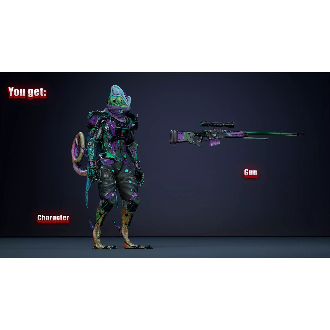 Alien Chameleon 3D Model – Low-Poly Animated Character, FBX, UE4/UE5 - View 3