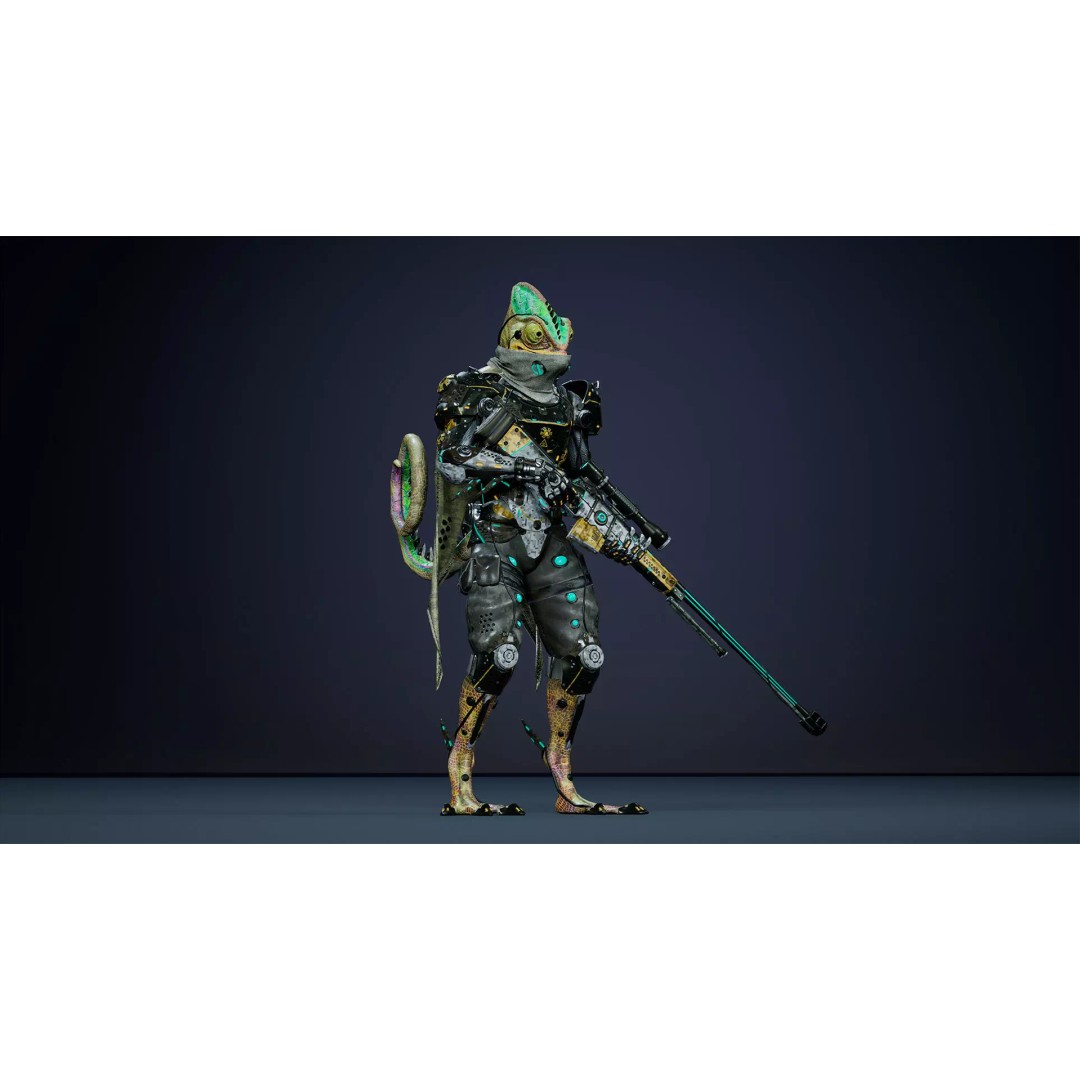 Alien Chameleon 3D Model – Low-Poly Animated Character, FBX, UE4/UE5 - View 7