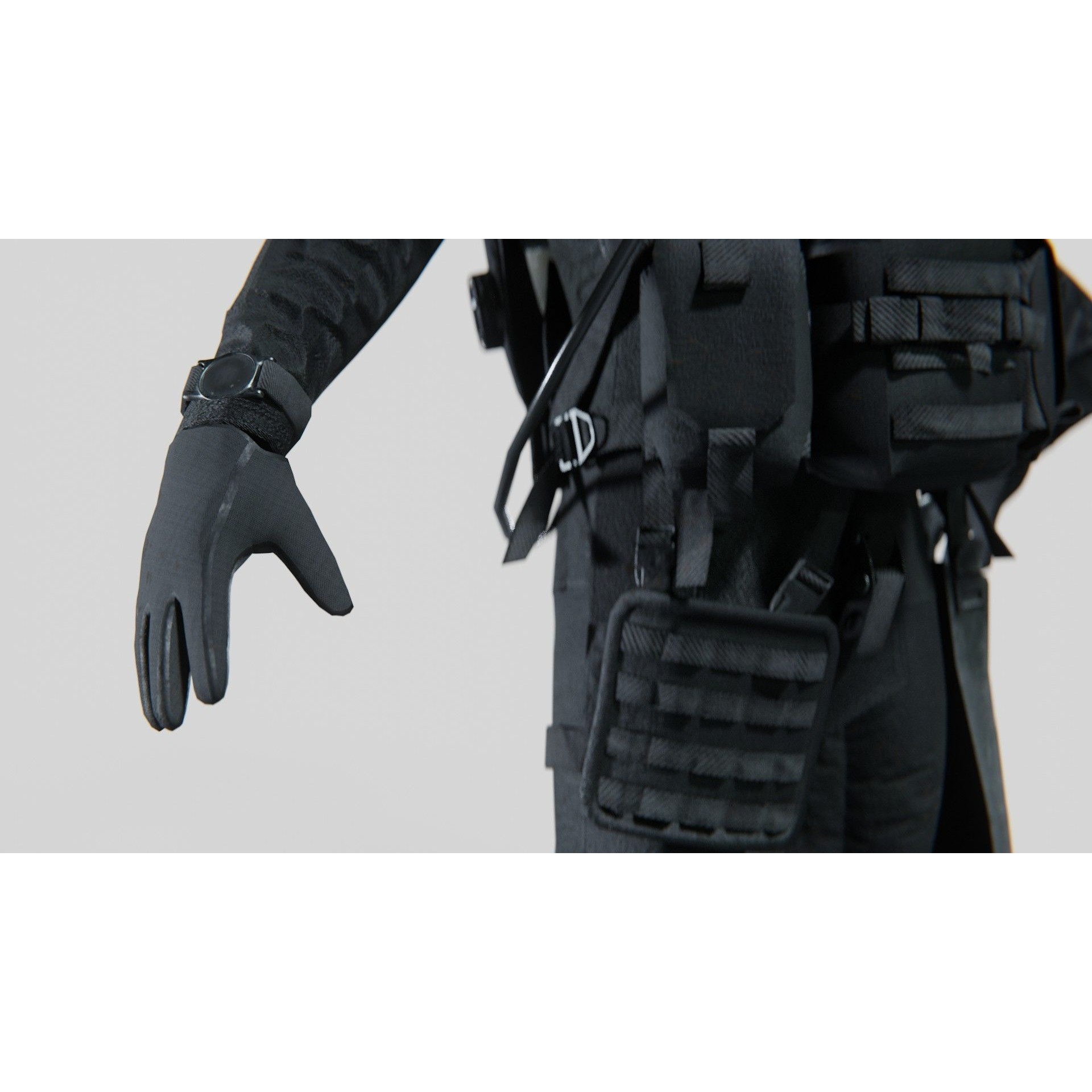 Soldier Diver Suit - Low-Poly Game-Ready 3D Model - View 11