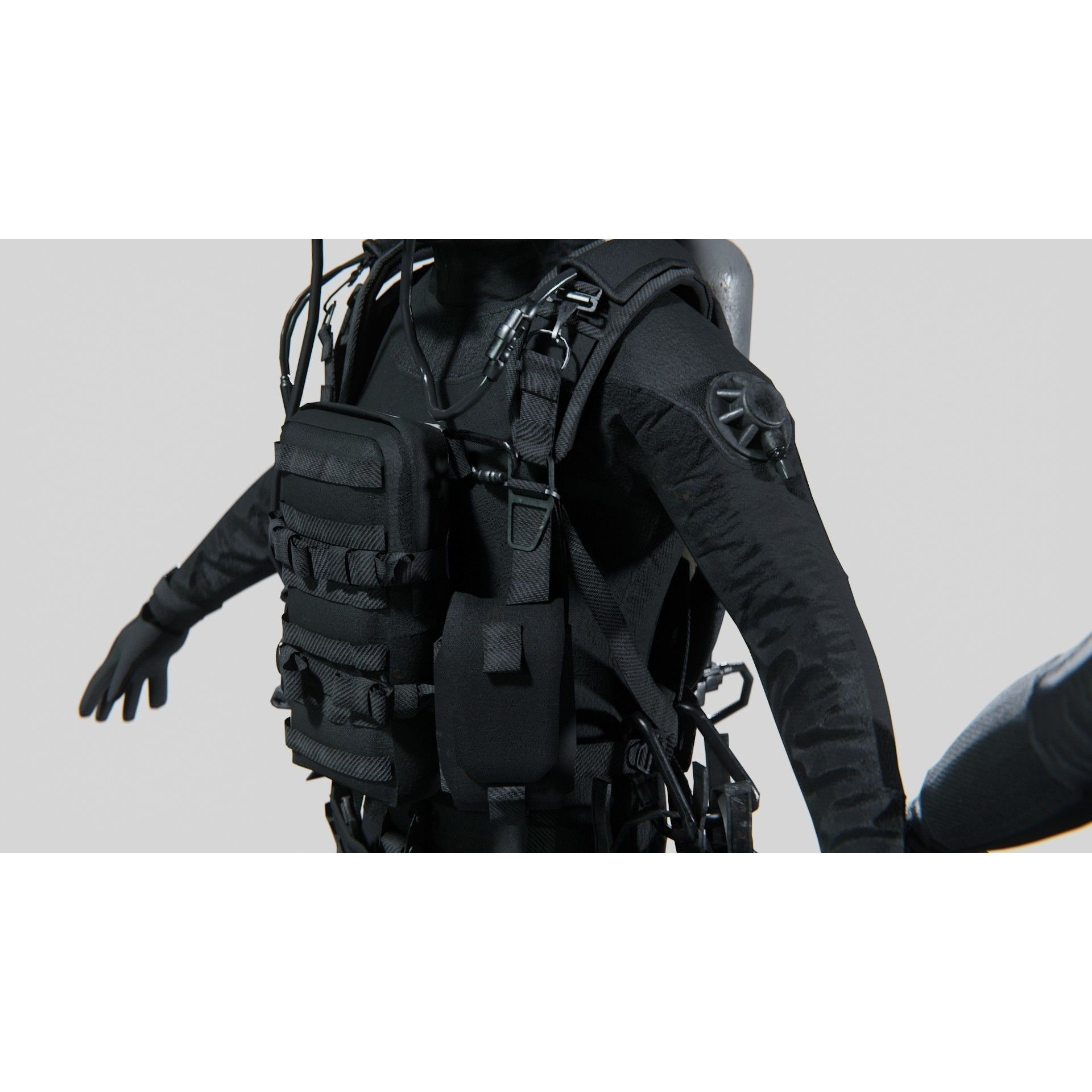 Soldier Diver Suit - Low-Poly Game-Ready 3D Model - View 13