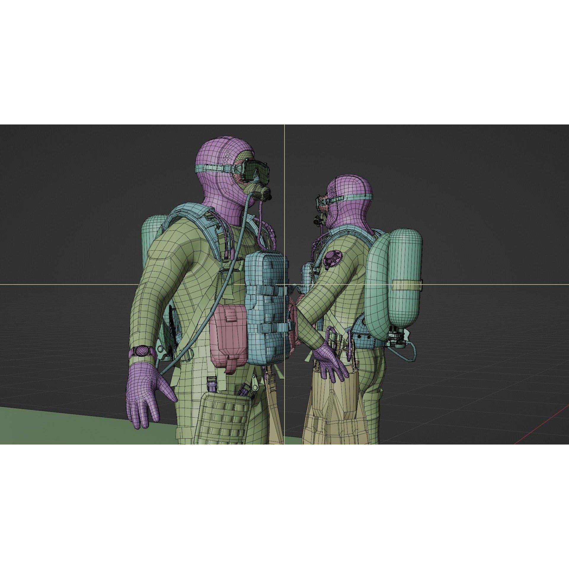 Soldier Diver Suit - Low-Poly Game-Ready 3D Model - View 17