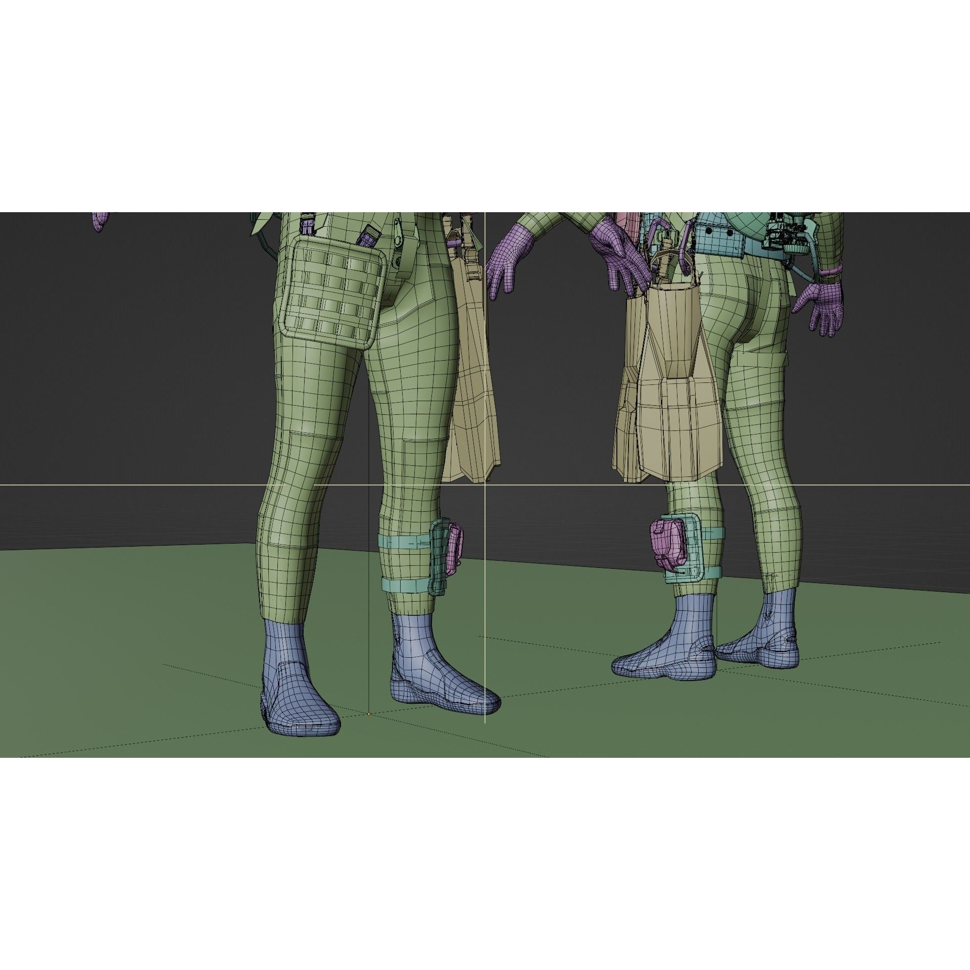 Soldier Diver Suit - Low-Poly Game-Ready 3D Model - View 21