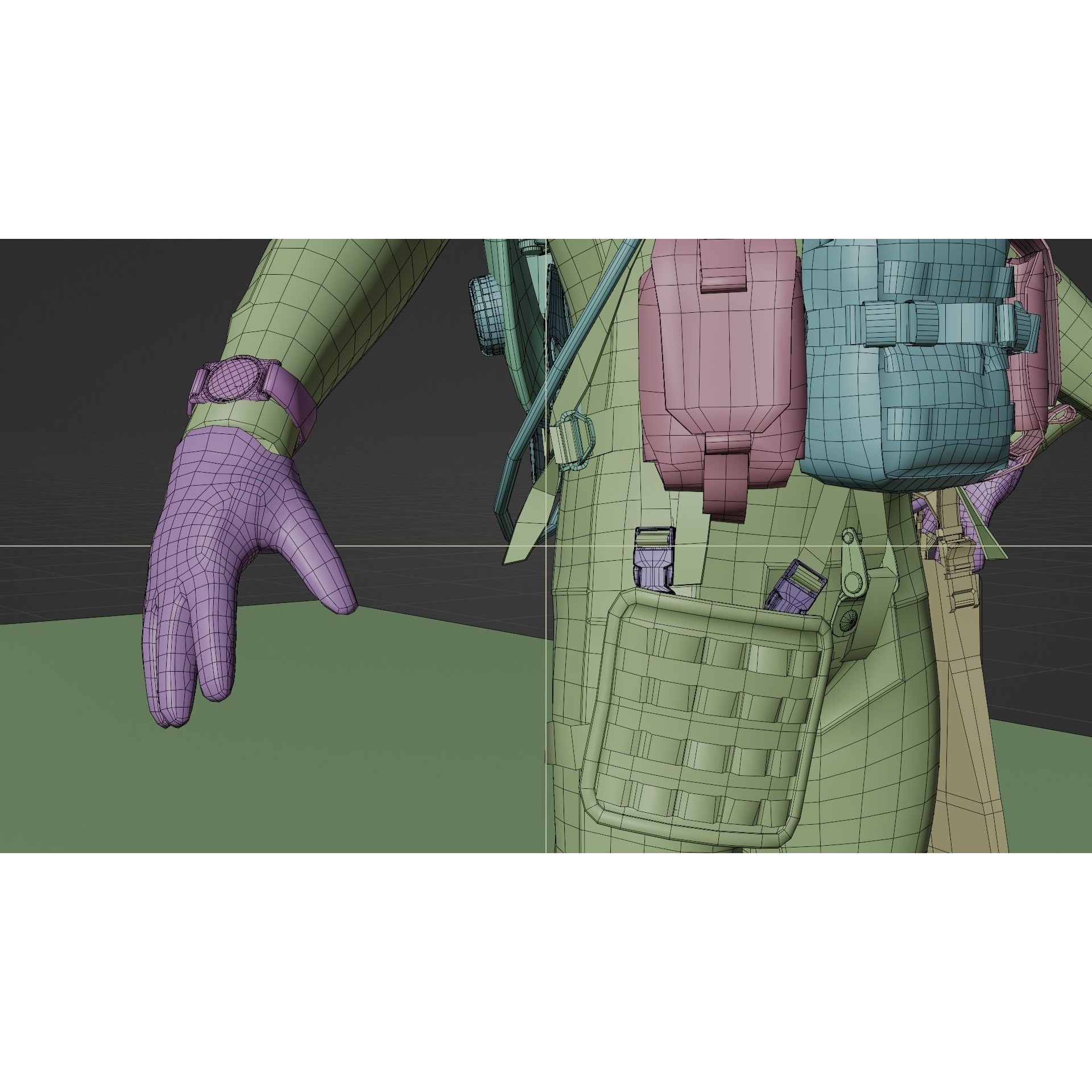 Soldier Diver Suit - Low-Poly Game-Ready 3D Model - View 23