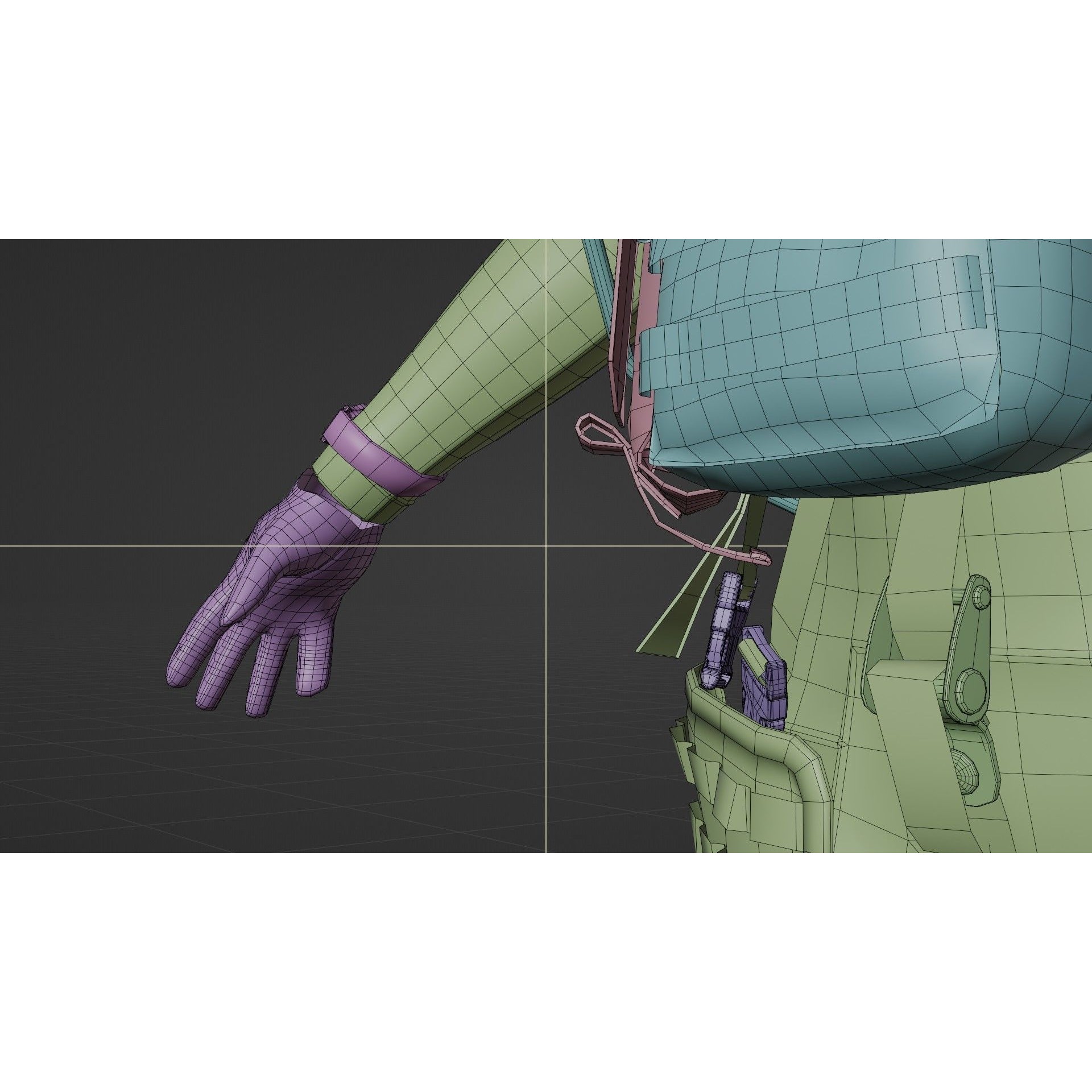 Soldier Diver Suit - Low-Poly Game-Ready 3D Model - View 24