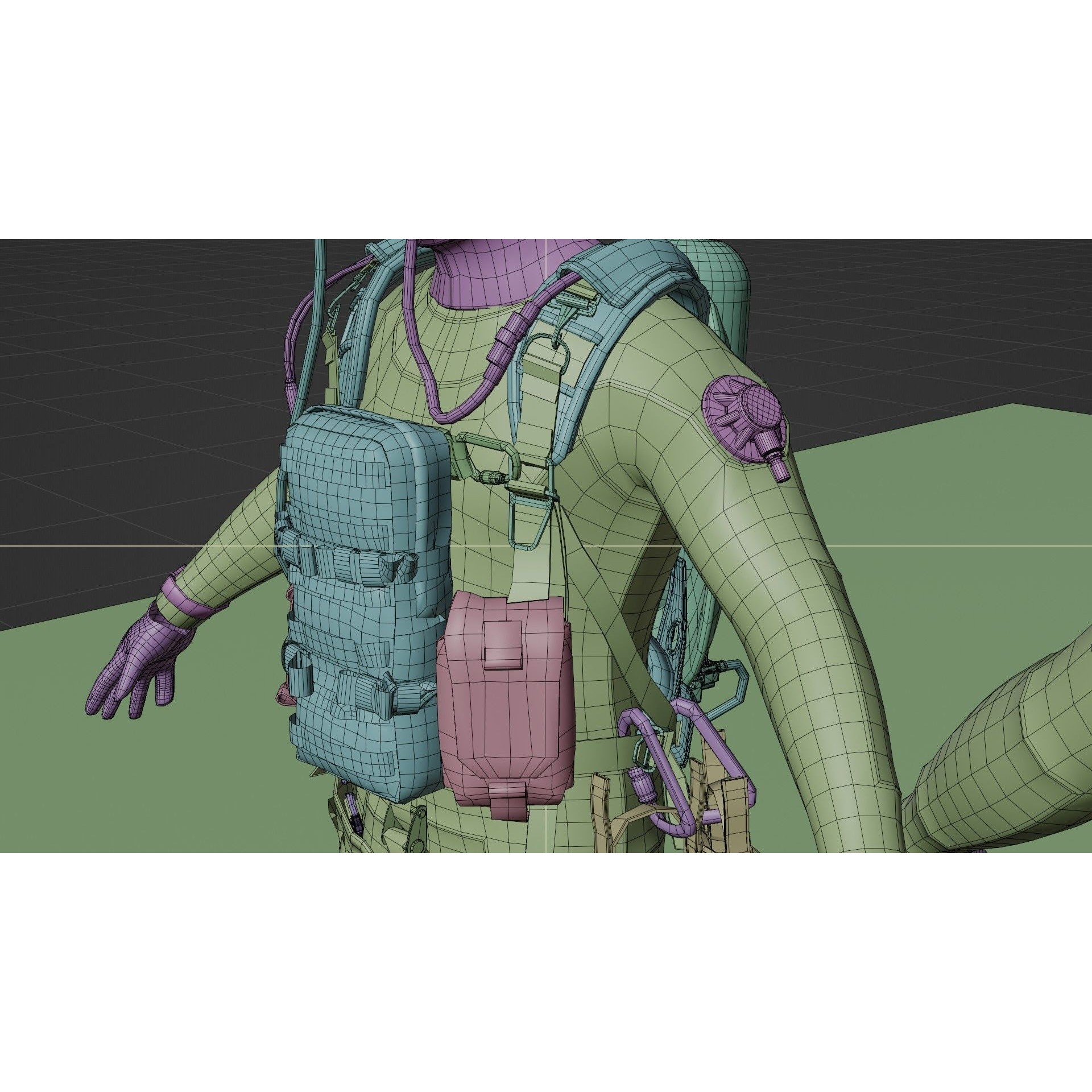 Soldier Diver Suit - Low-Poly Game-Ready 3D Model - View 25