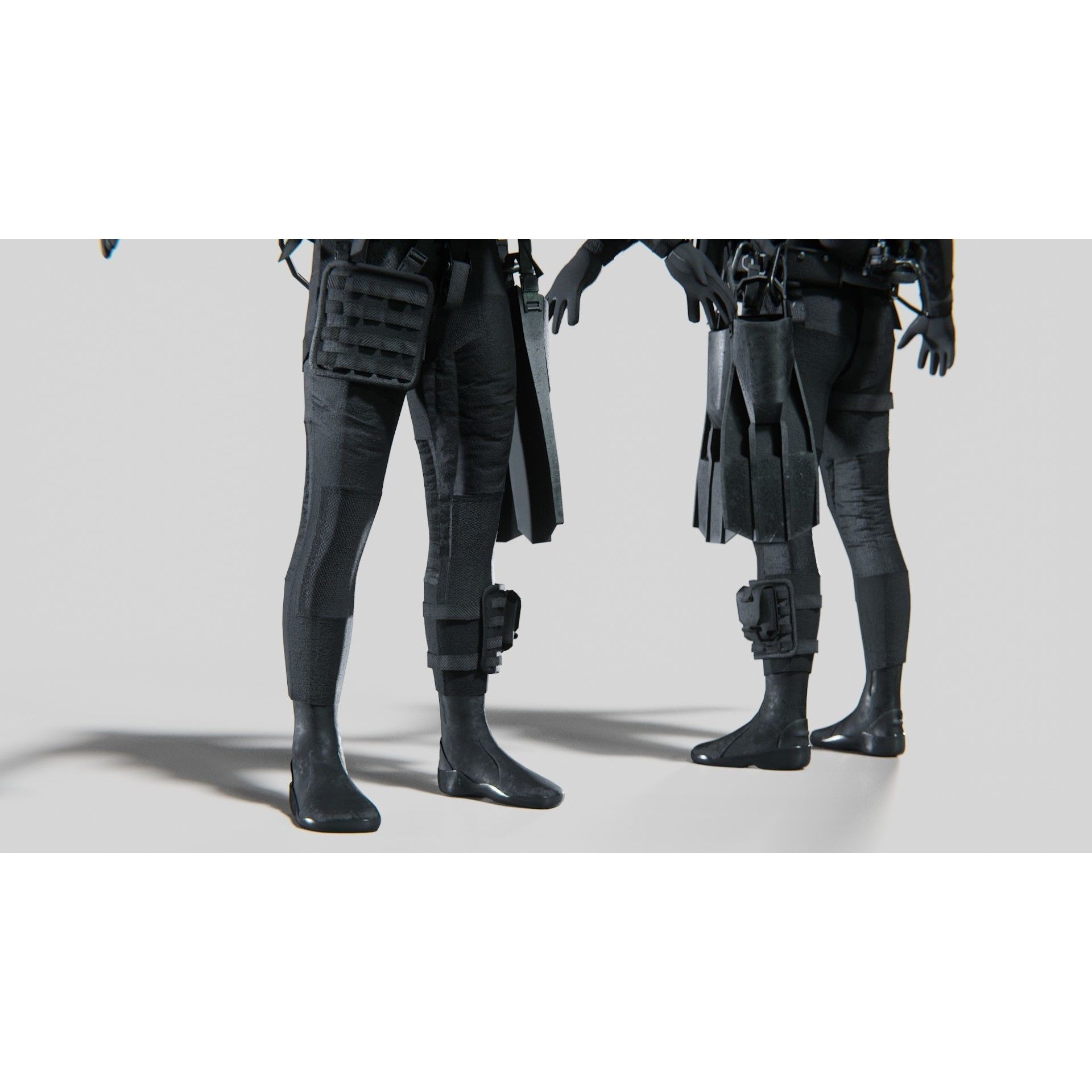 Soldier Diver Suit - Low-Poly Game-Ready 3D Model - View 9