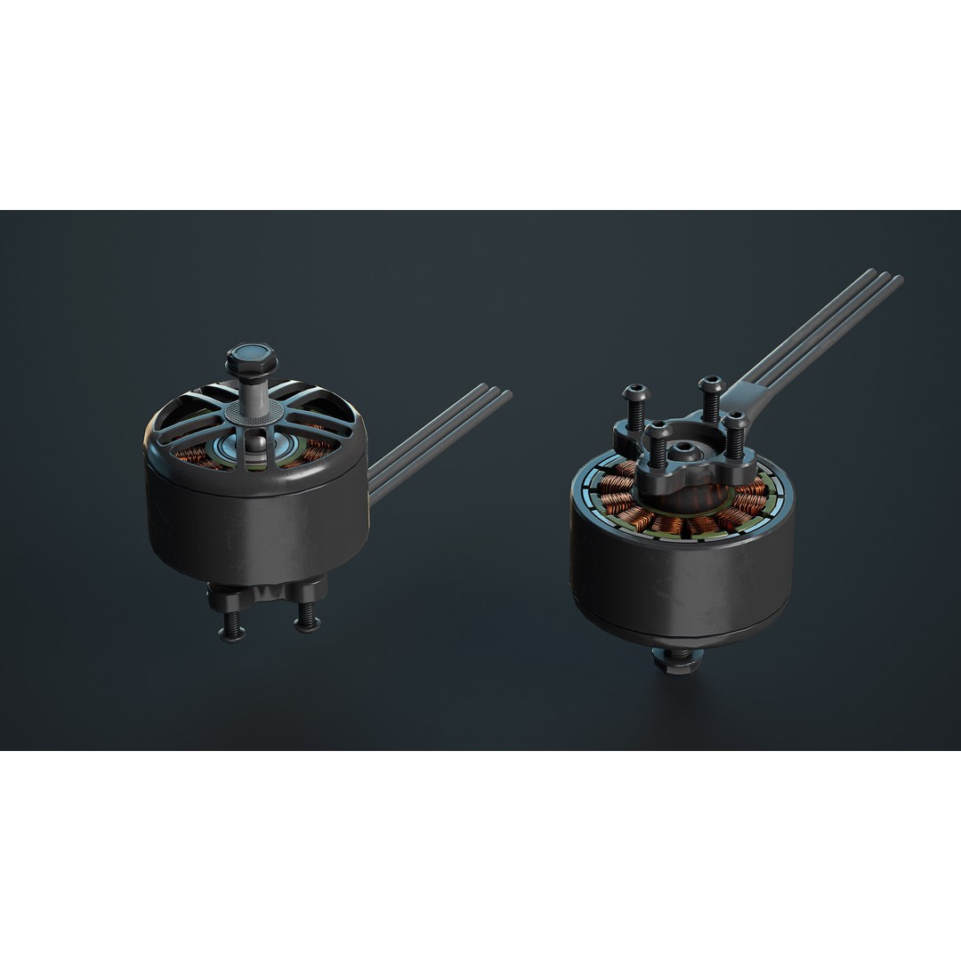 FPV Drone Parts 3D Model – Low Poly Components for Quadcopter - View 17