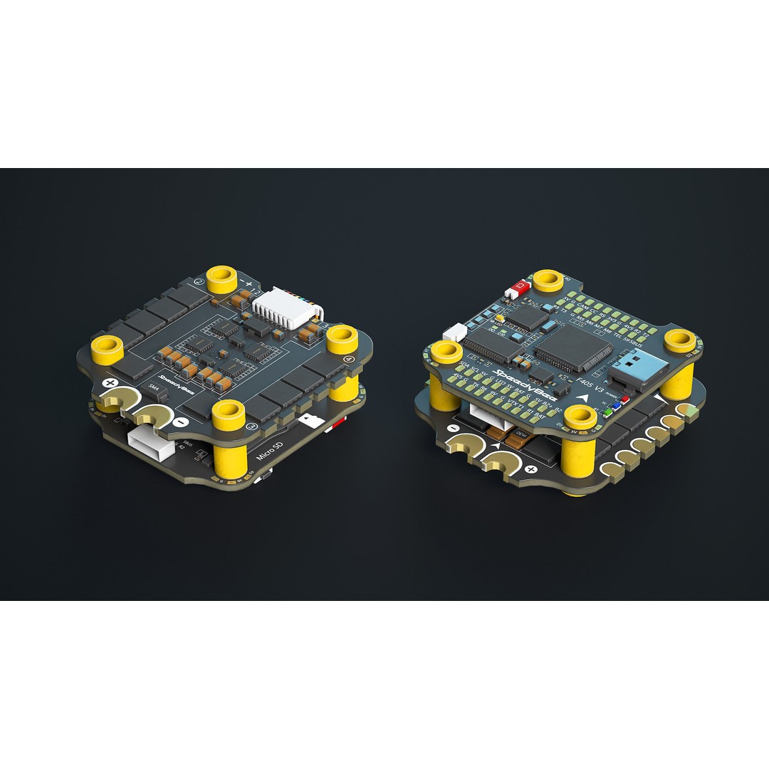 FPV Drone Parts 3D Model – Low Poly Components for Quadcopter - View 4