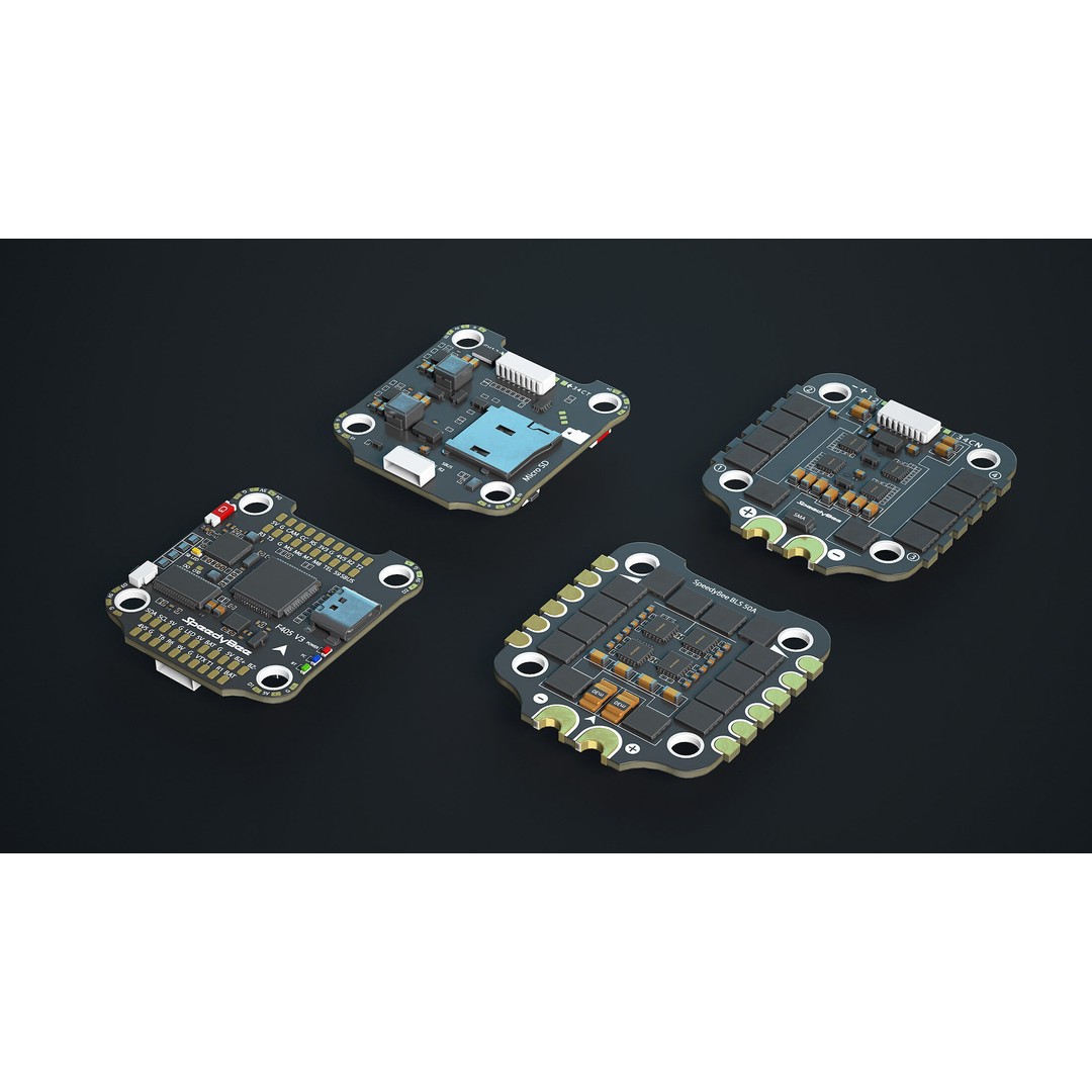 FPV Drone Parts 3D Model – Low Poly Components for Quadcopter - View 5