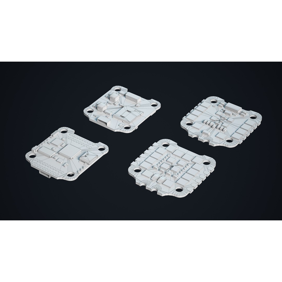 FPV Drone Parts 3D Model – Low Poly Components for Quadcopter - View 6