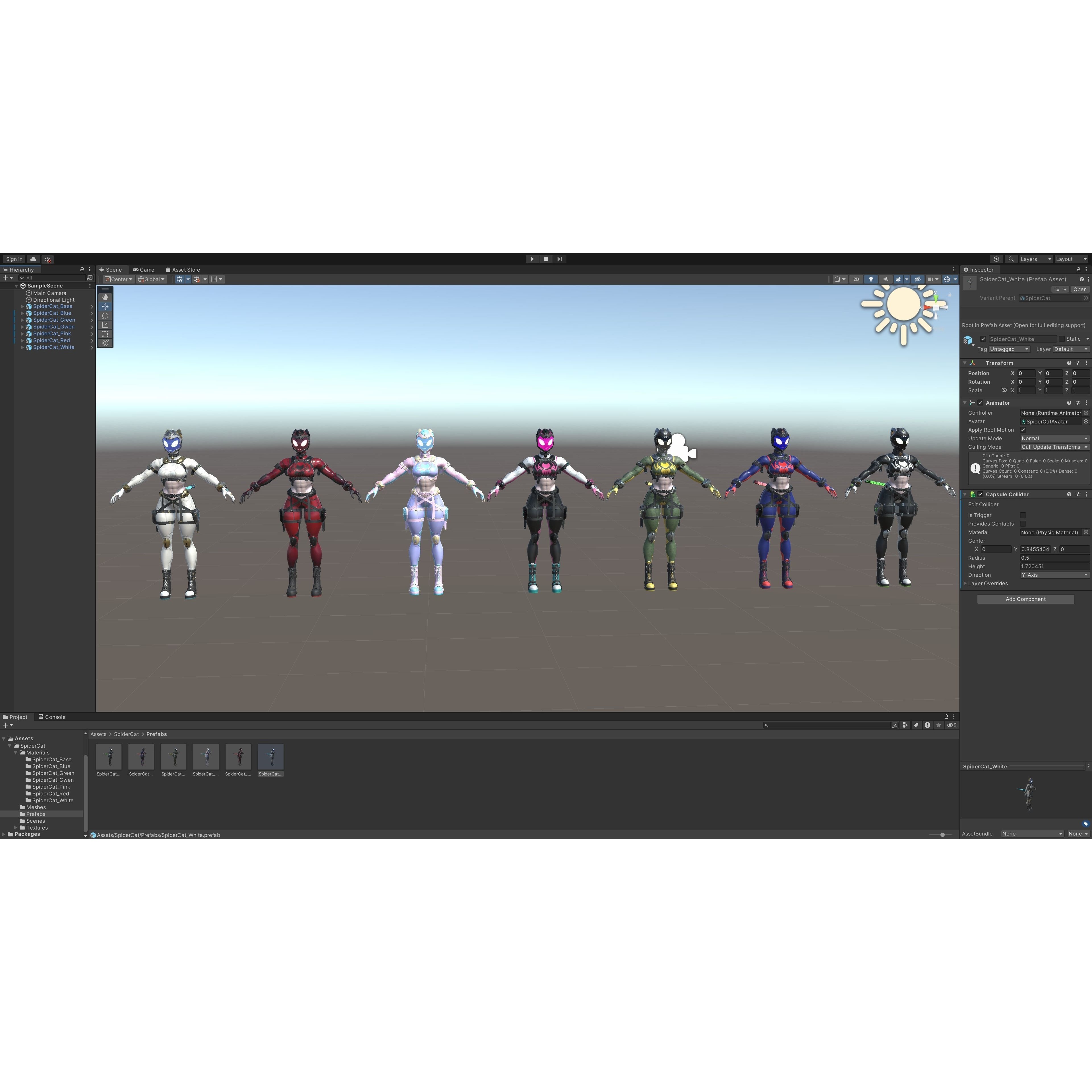 SpiderCat - Low-Poly Game-Ready 3D Model