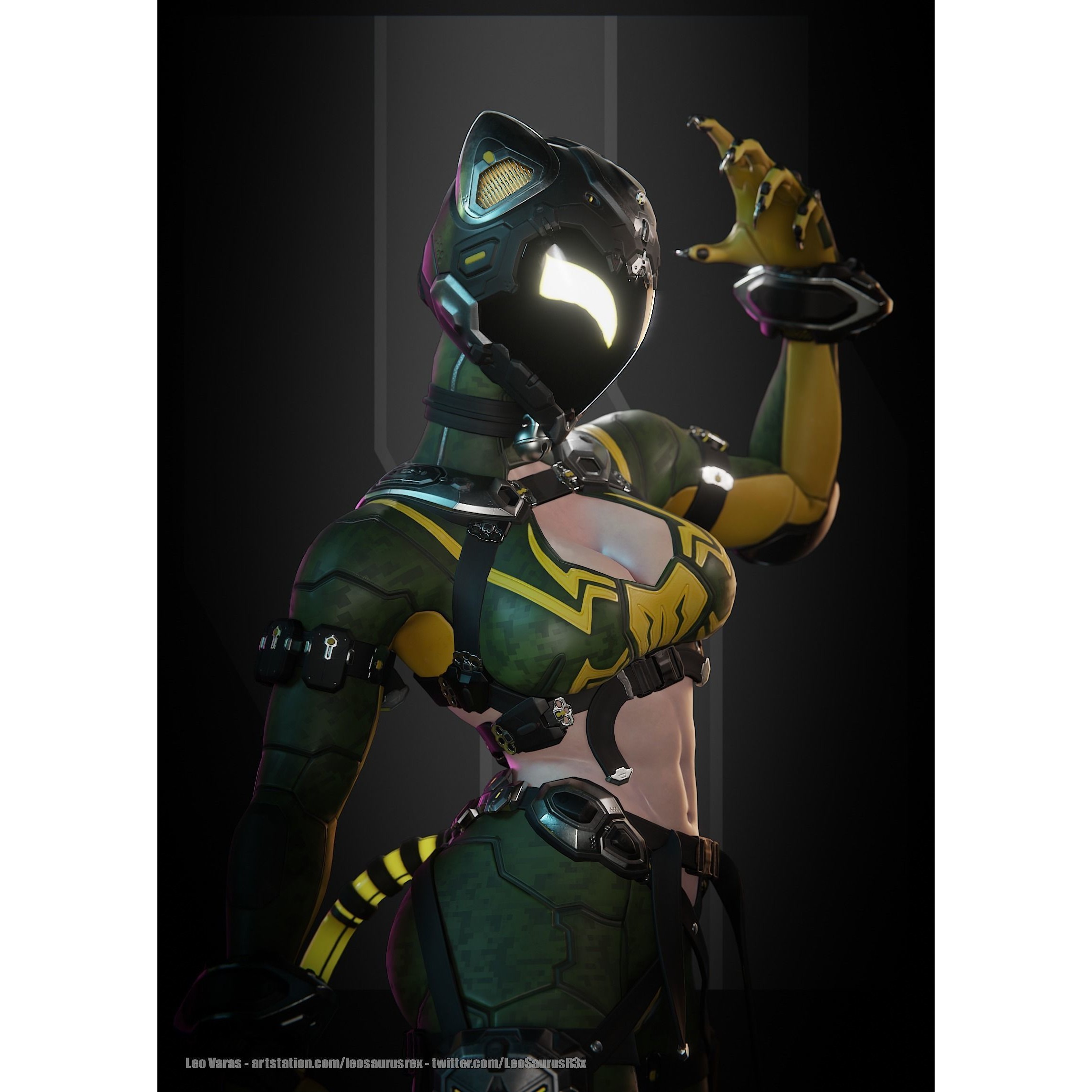 SpiderCat - Low-Poly Game-Ready 3D Model - View 11