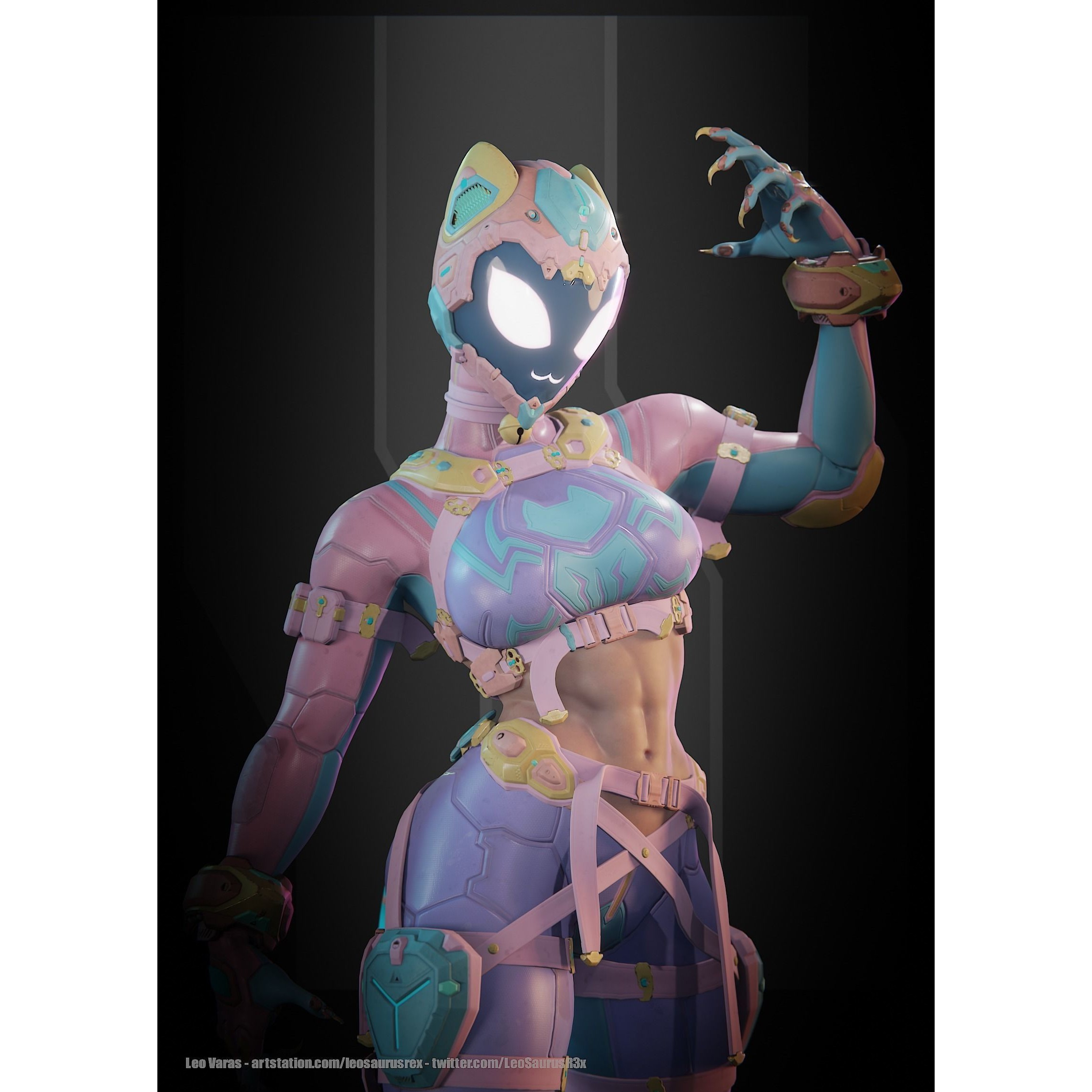 SpiderCat - Low-Poly Game-Ready 3D Model - View 13