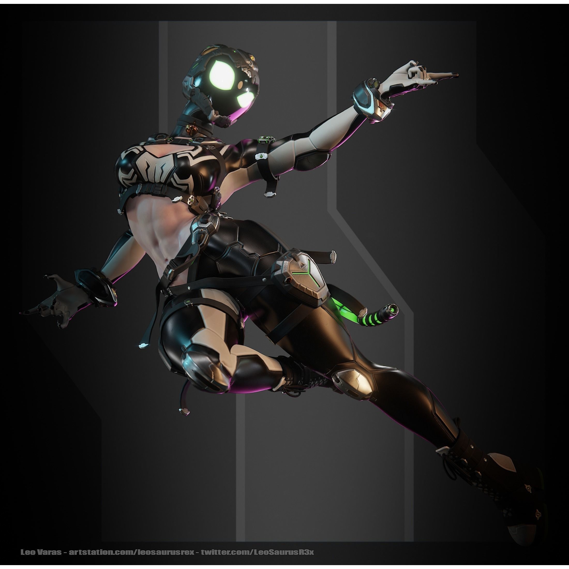 SpiderCat - Low-Poly Game-Ready 3D Model - View 14