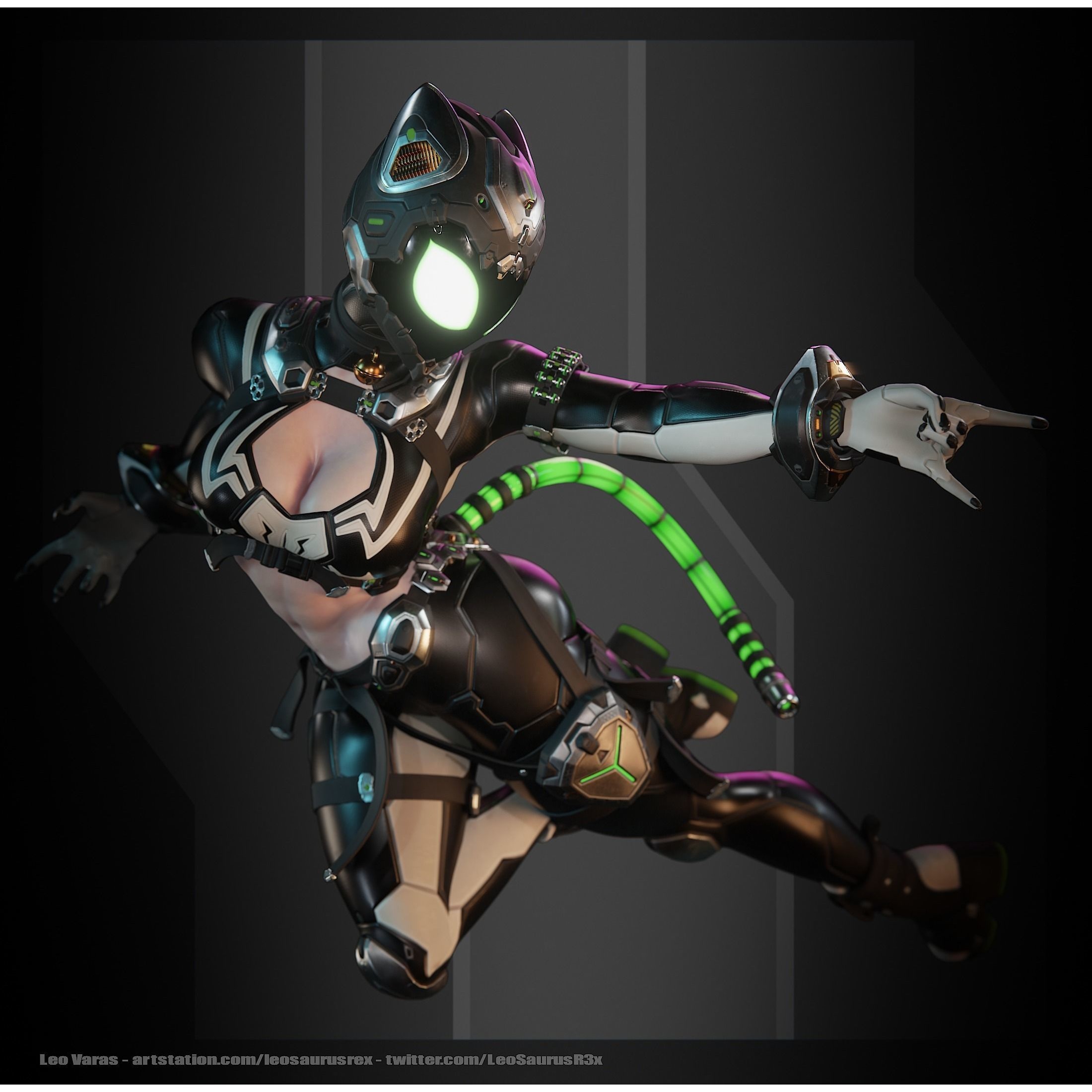 SpiderCat - Low-Poly Game-Ready 3D Model - View 17