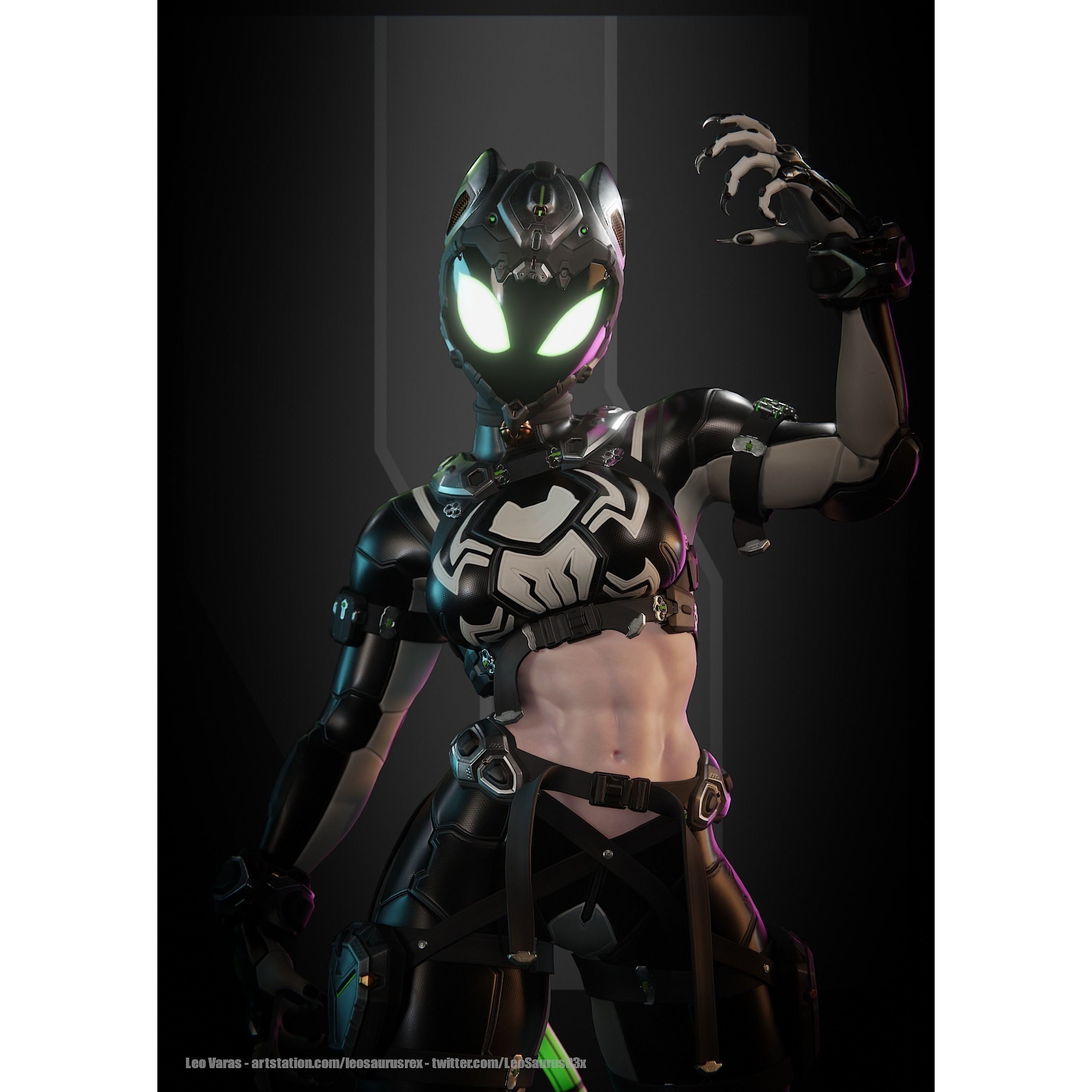 SpiderCat - Low-Poly Game-Ready 3D Model - View 6